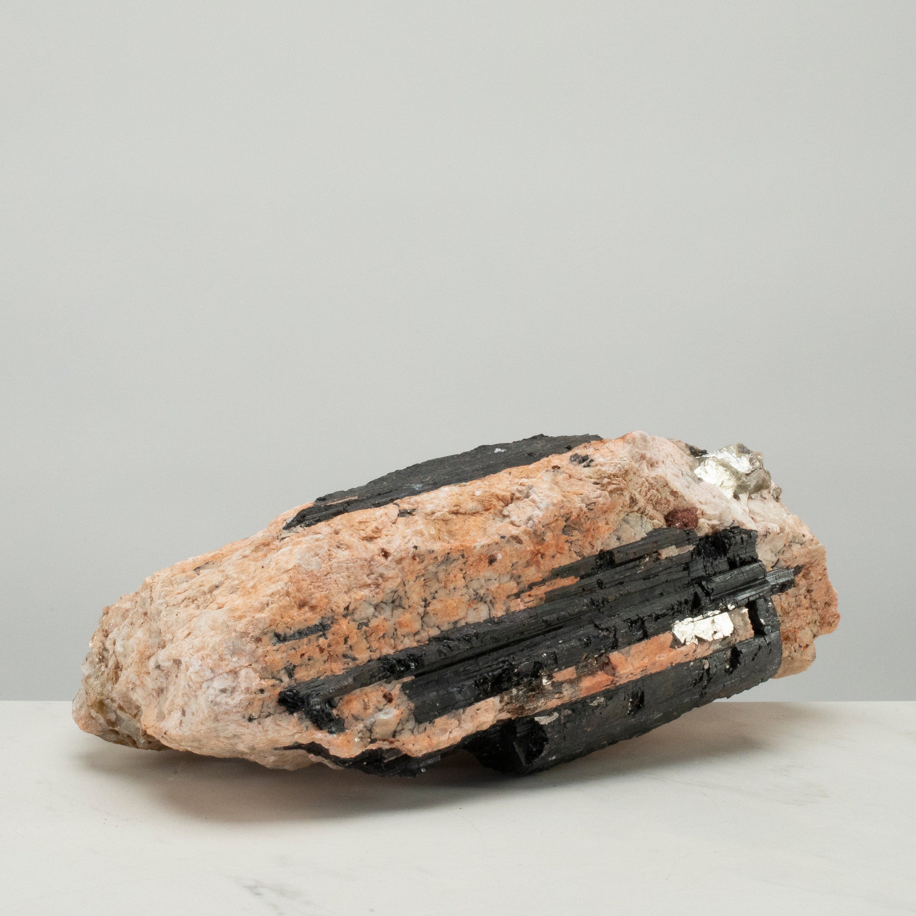 Kalifano Black Tourmaline Raw Black Tourmaline and Mica Log 13" / 27.6lbs BT2000.005