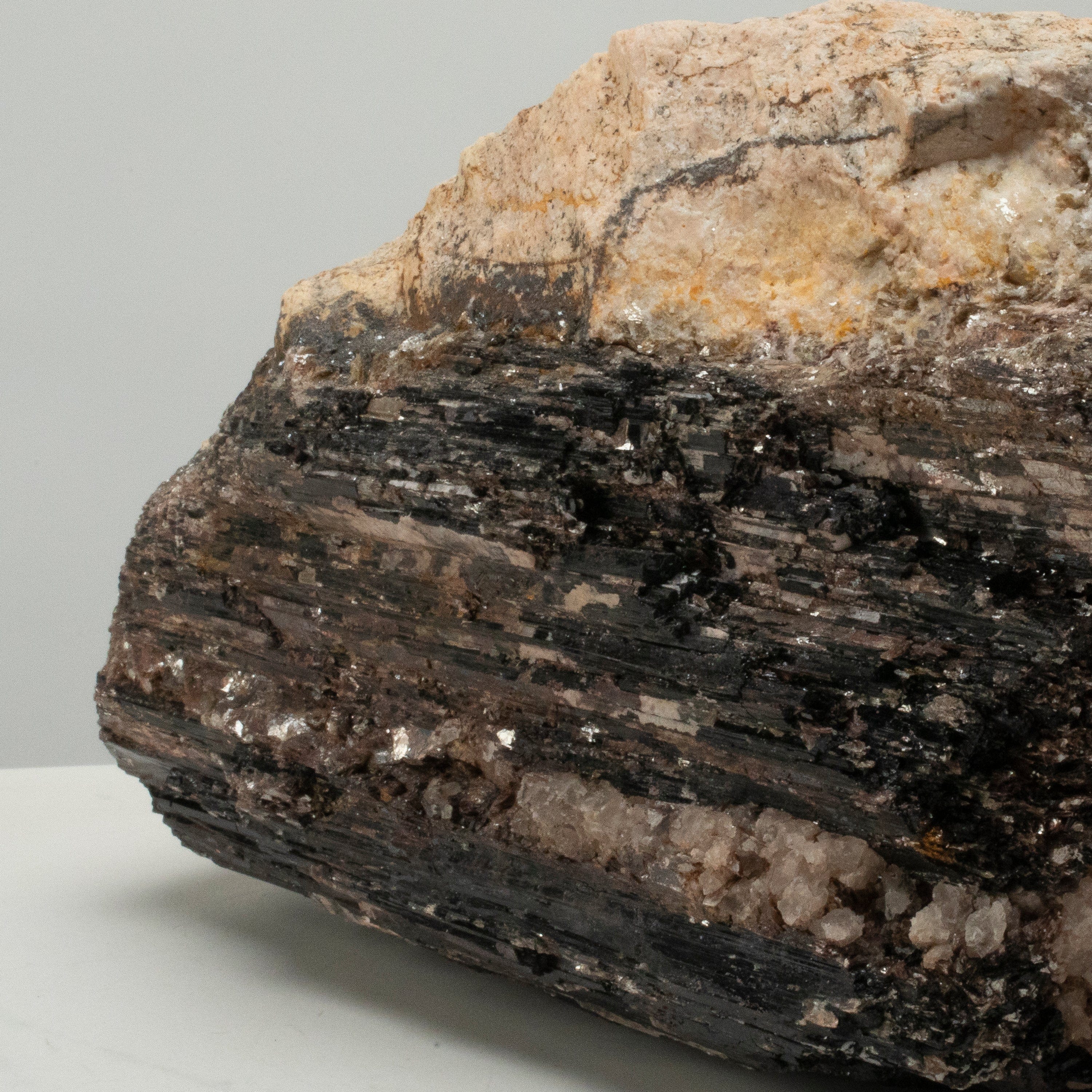 Kalifano Black Tourmaline Raw Black Tourmaline and Mica Log 13" / 30.9lbs BT2400.005