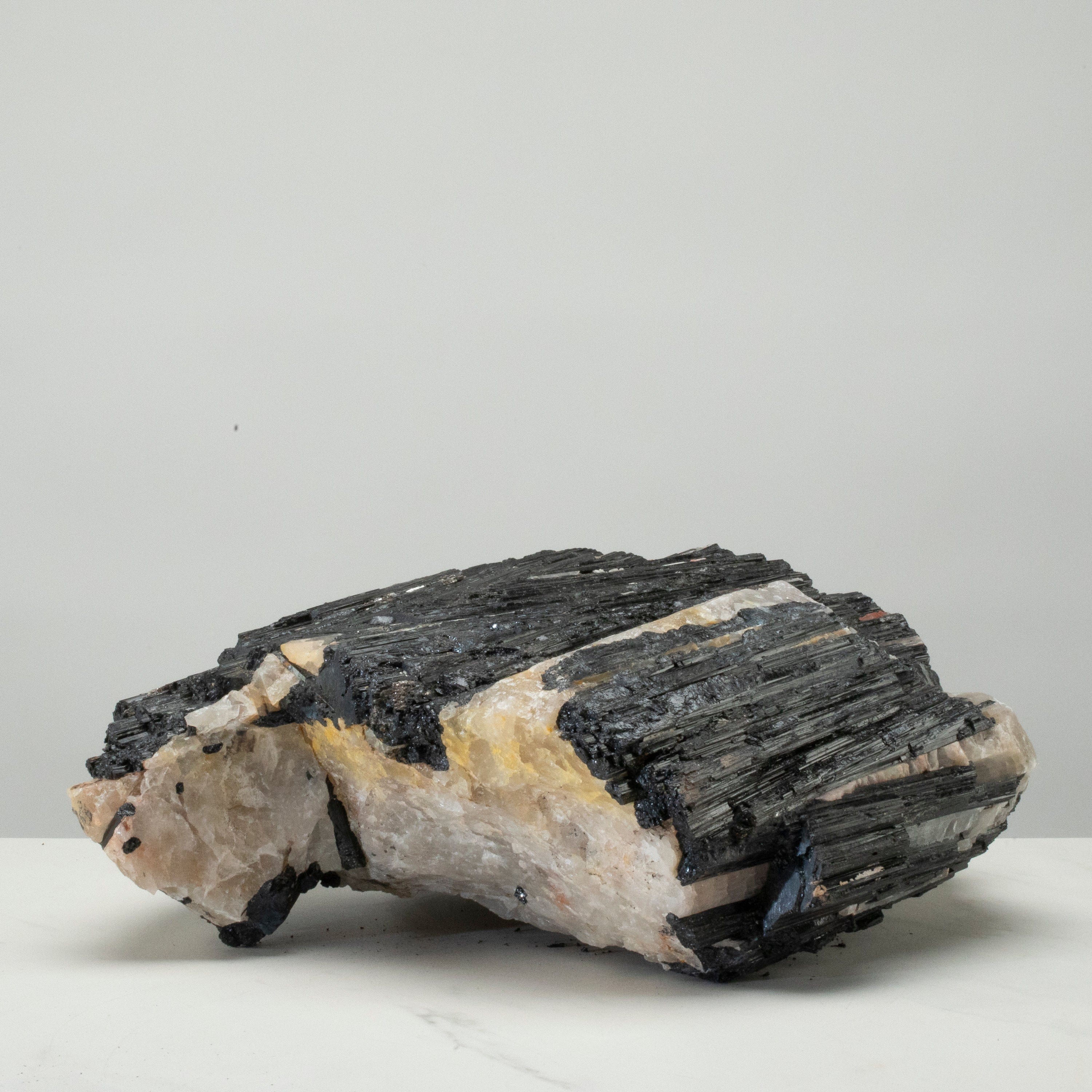 Kalifano Black Tourmaline Raw Black Tourmaline and Mica Log 14" / 37.7lbs BT3200.002