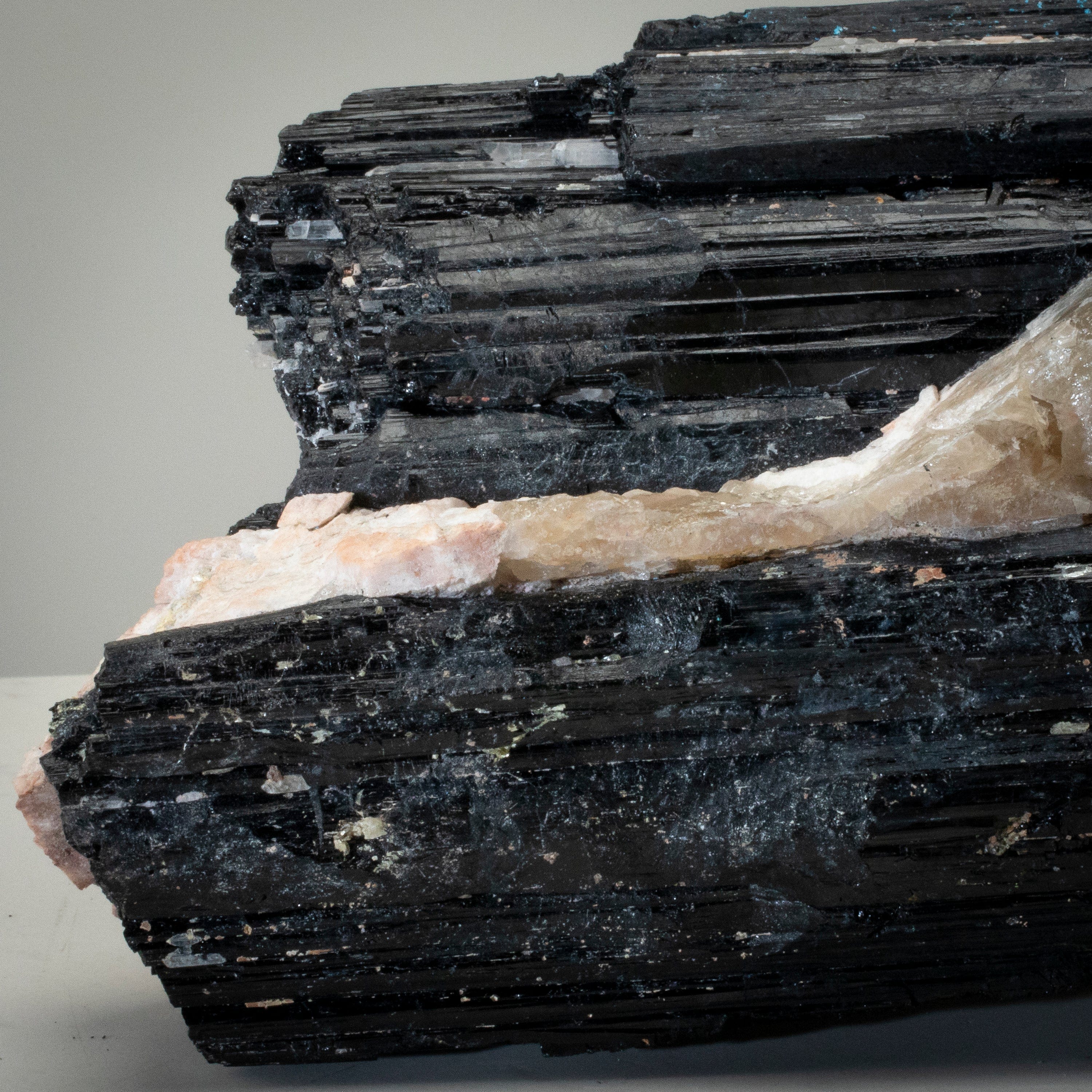 Kalifano Black Tourmaline Raw Black Tourmaline and Mica Log 14" / 52.5lbs BT3400.002