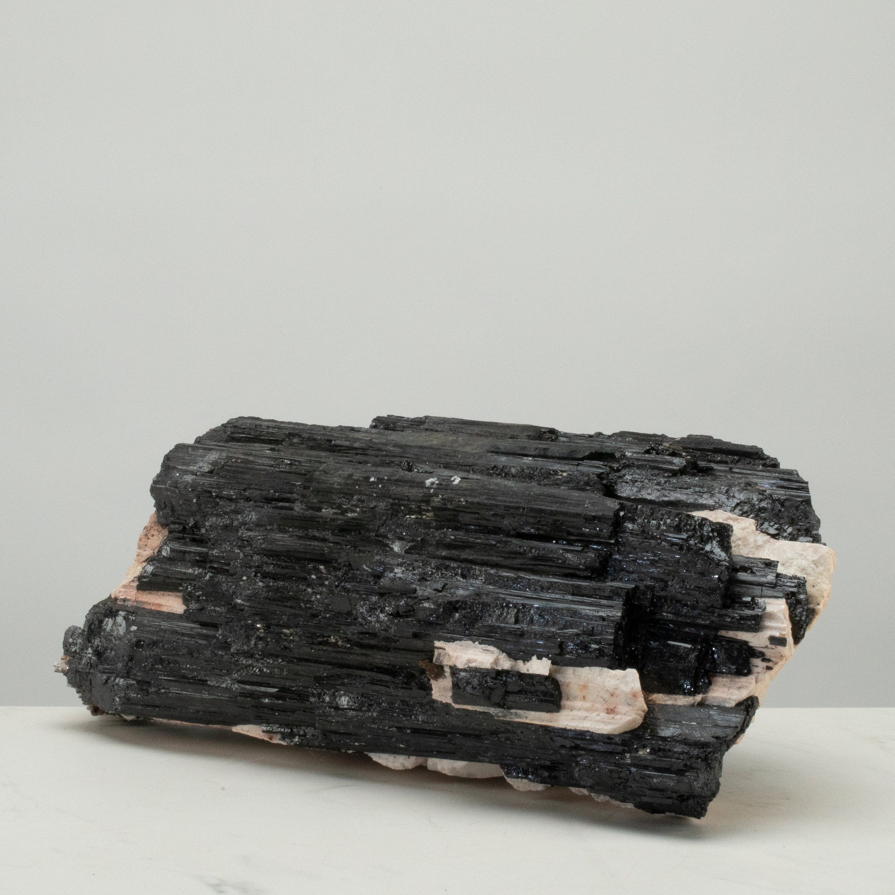 Kalifano Black Tourmaline Raw Black Tourmaline and Mica Log 15" / 27.1lbs BT2400.006