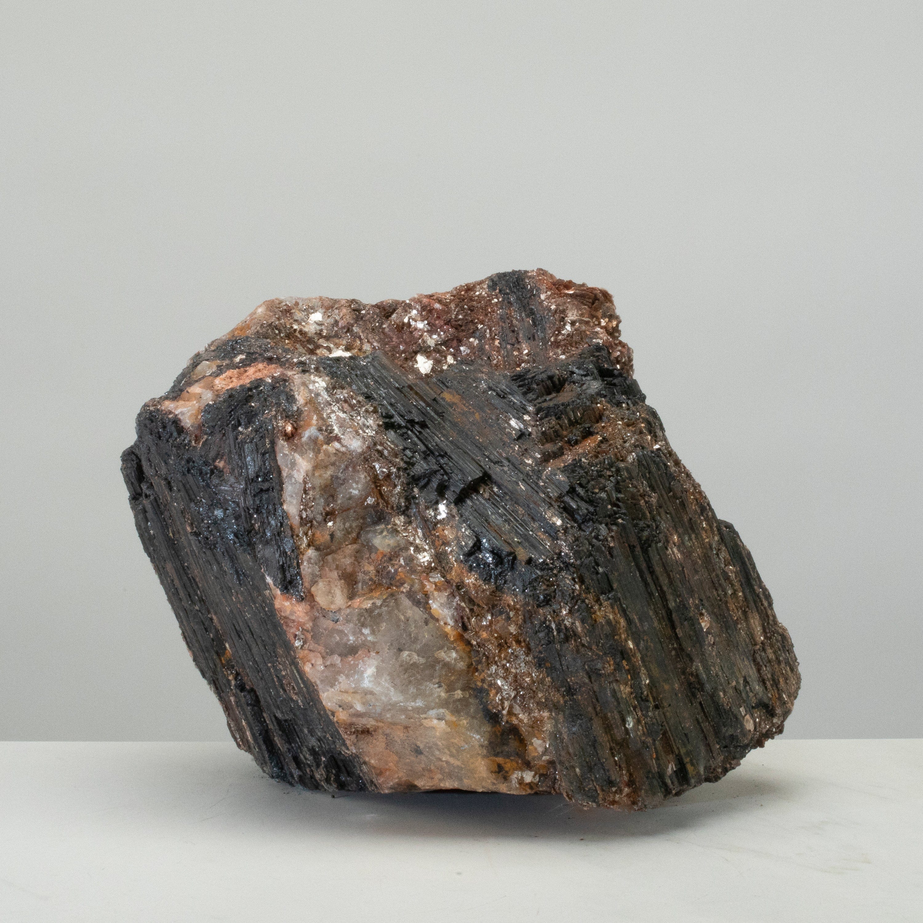 Kalifano Black Tourmaline Raw Black Tourmaline and Mica Log 8" / 25.1lbs BT1800.006