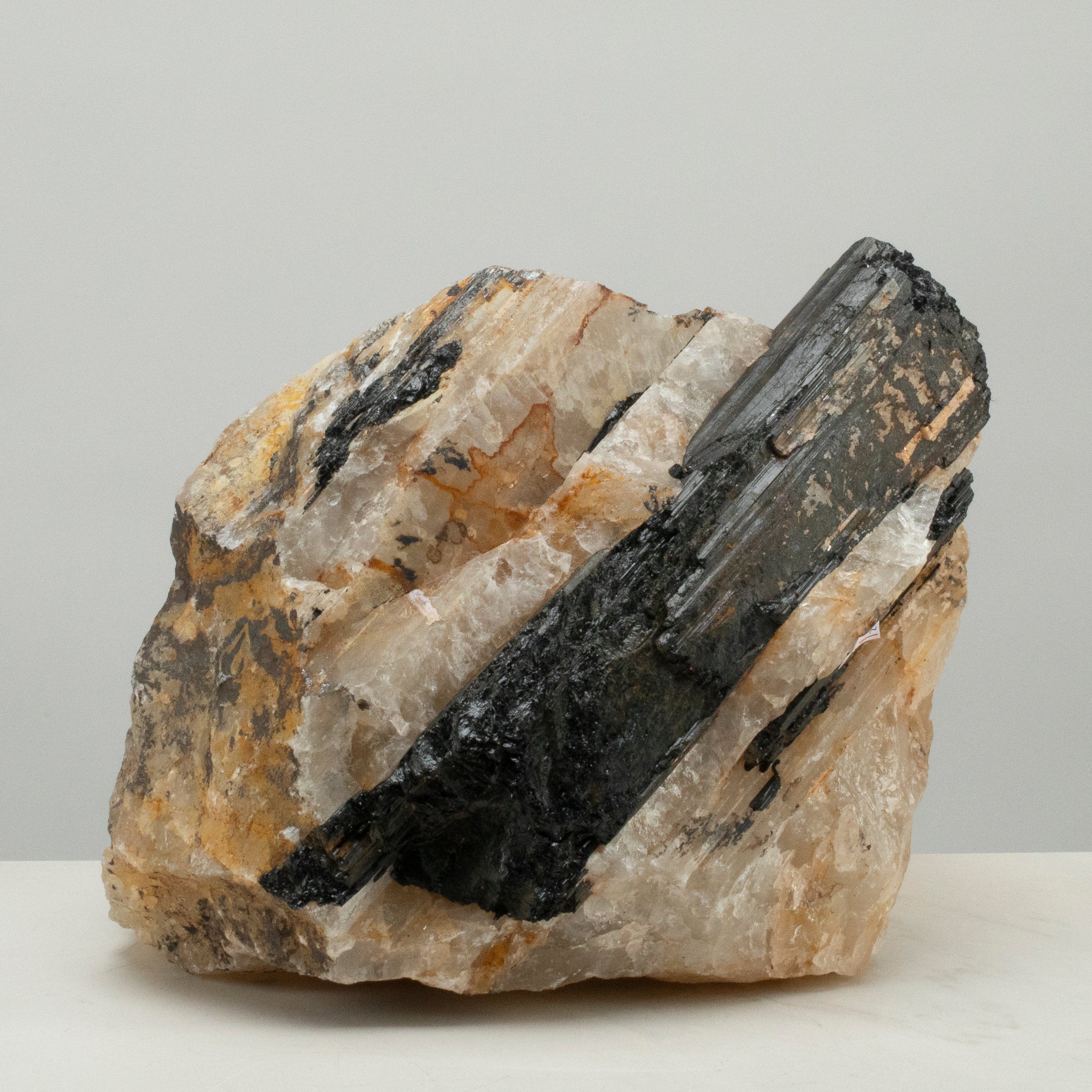 Kalifano Black Tourmaline Raw Black Tourmaline and Mica Log 9" / 25.4lbs BT1800.002