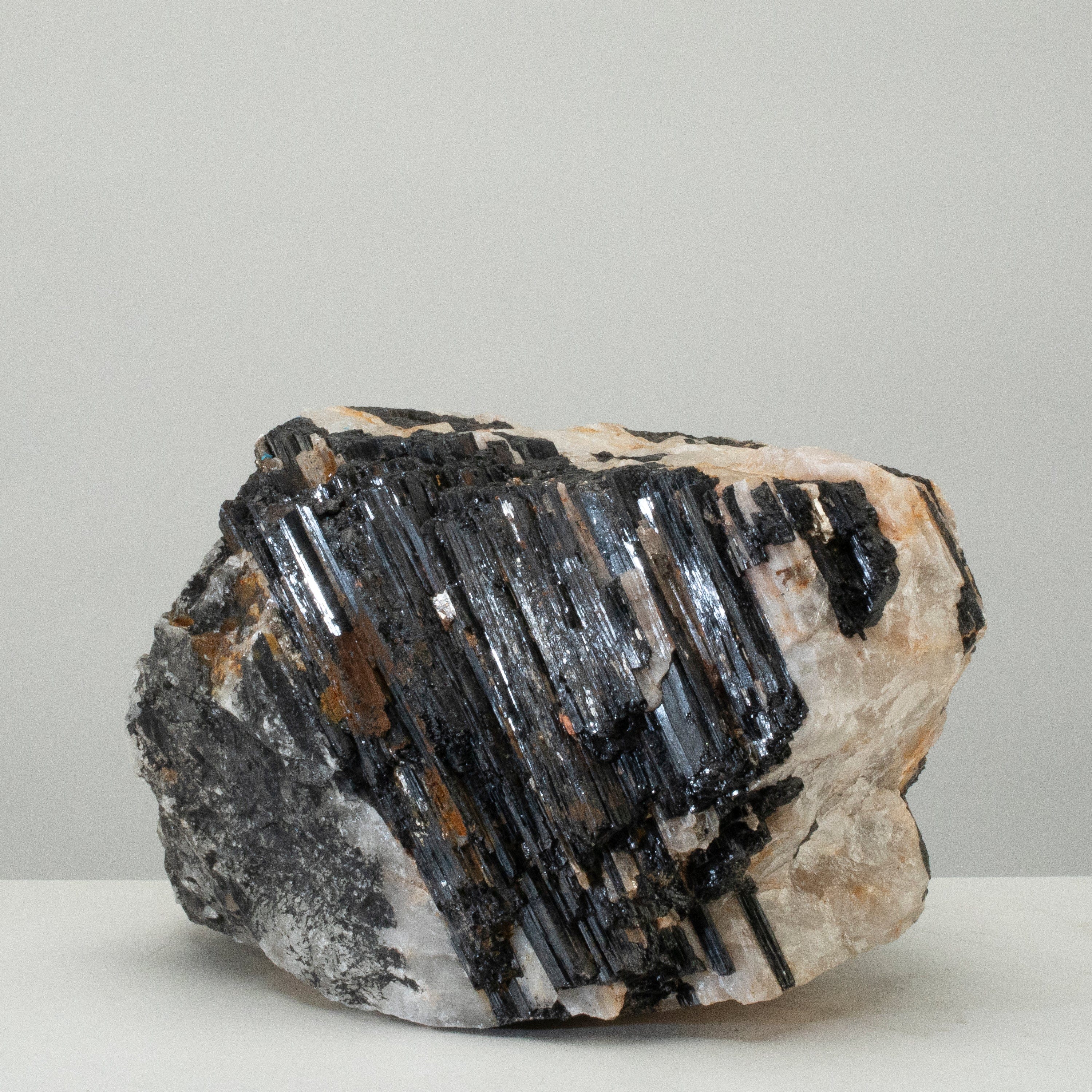 Kalifano Black Tourmaline Raw Black Tourmaline and Mica Log 9" / 28.9lbs BT2000.008