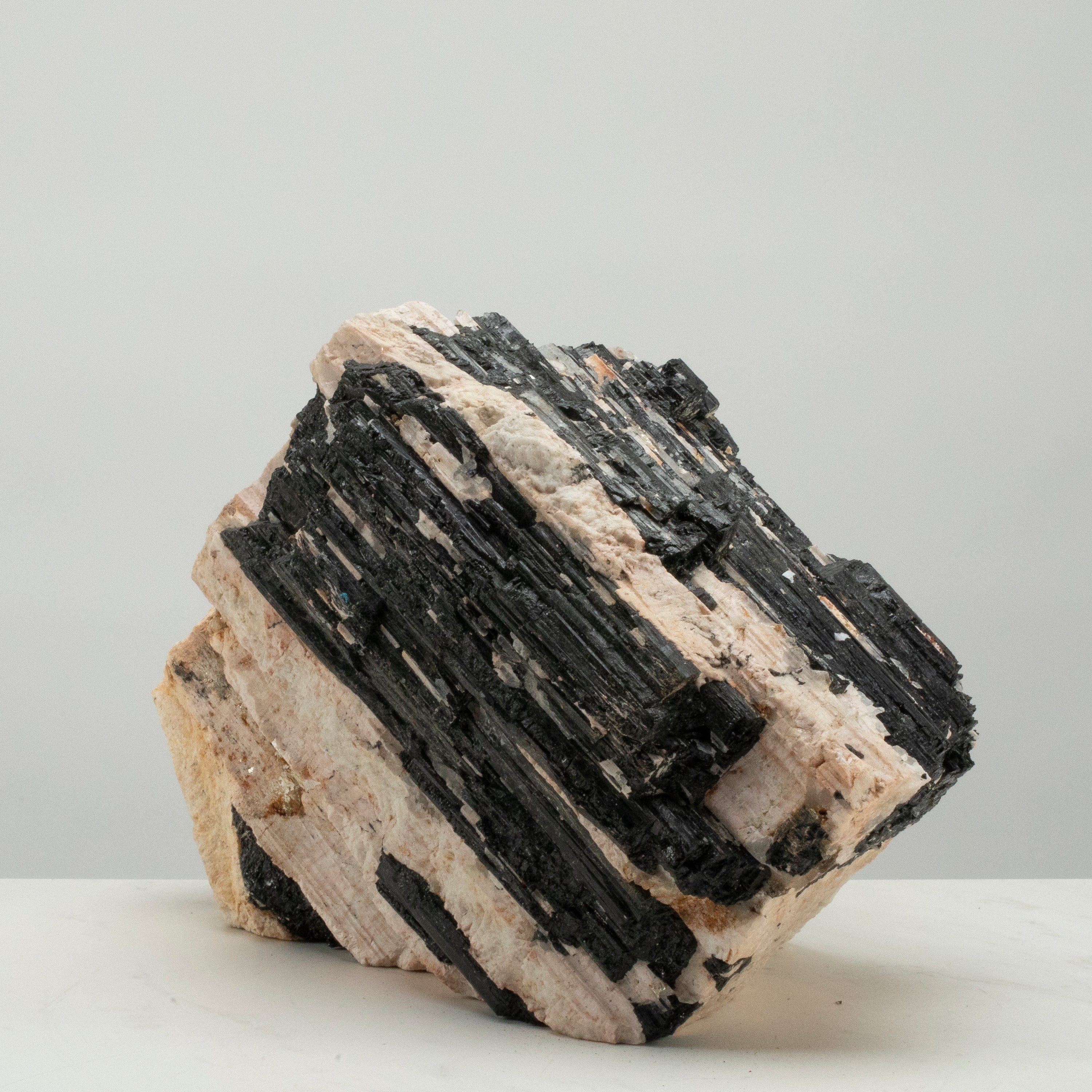 Kalifano Black Tourmaline Raw Black Tourmaline and Mica Log 9" / 37lbs BT2600.008