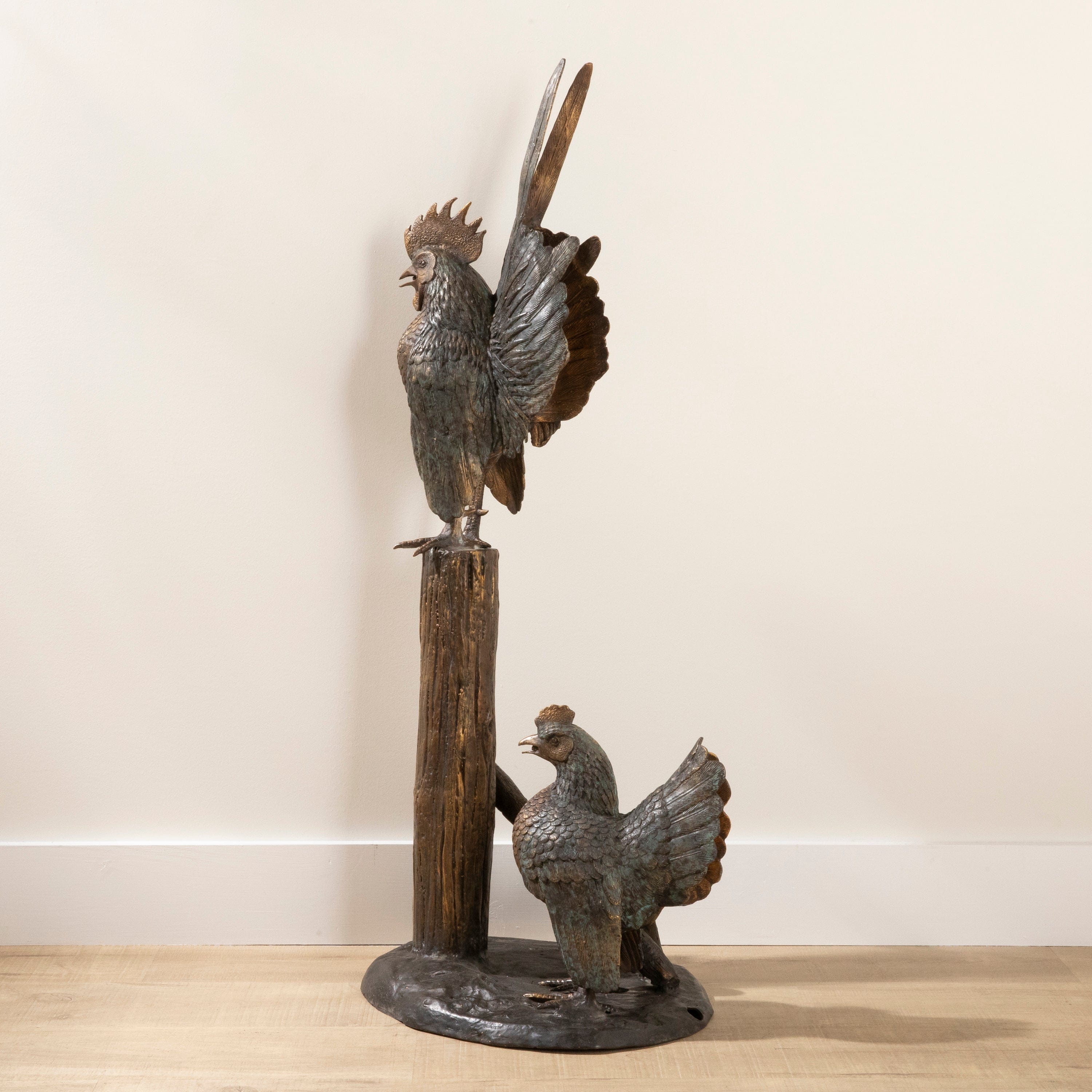 Kalifano Bronze Bronze Chicken duo Carving B6652