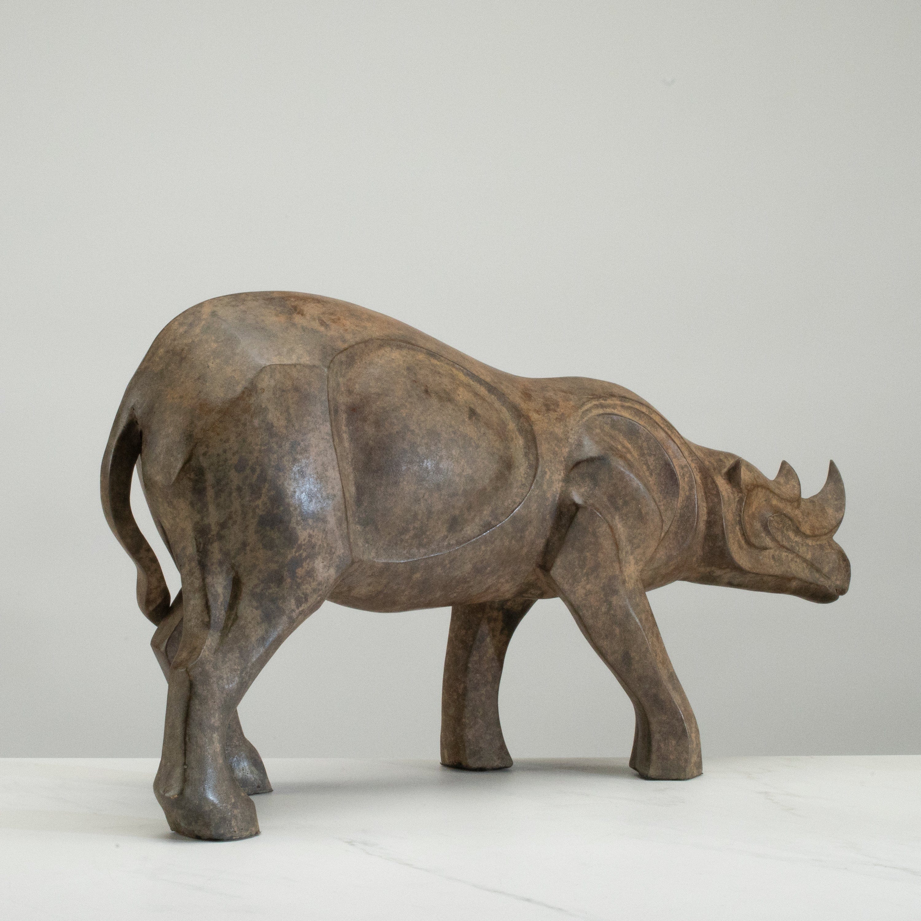 Kalifano Bronze Bronze Rhino Sculpture - 24" BC6000-RHI