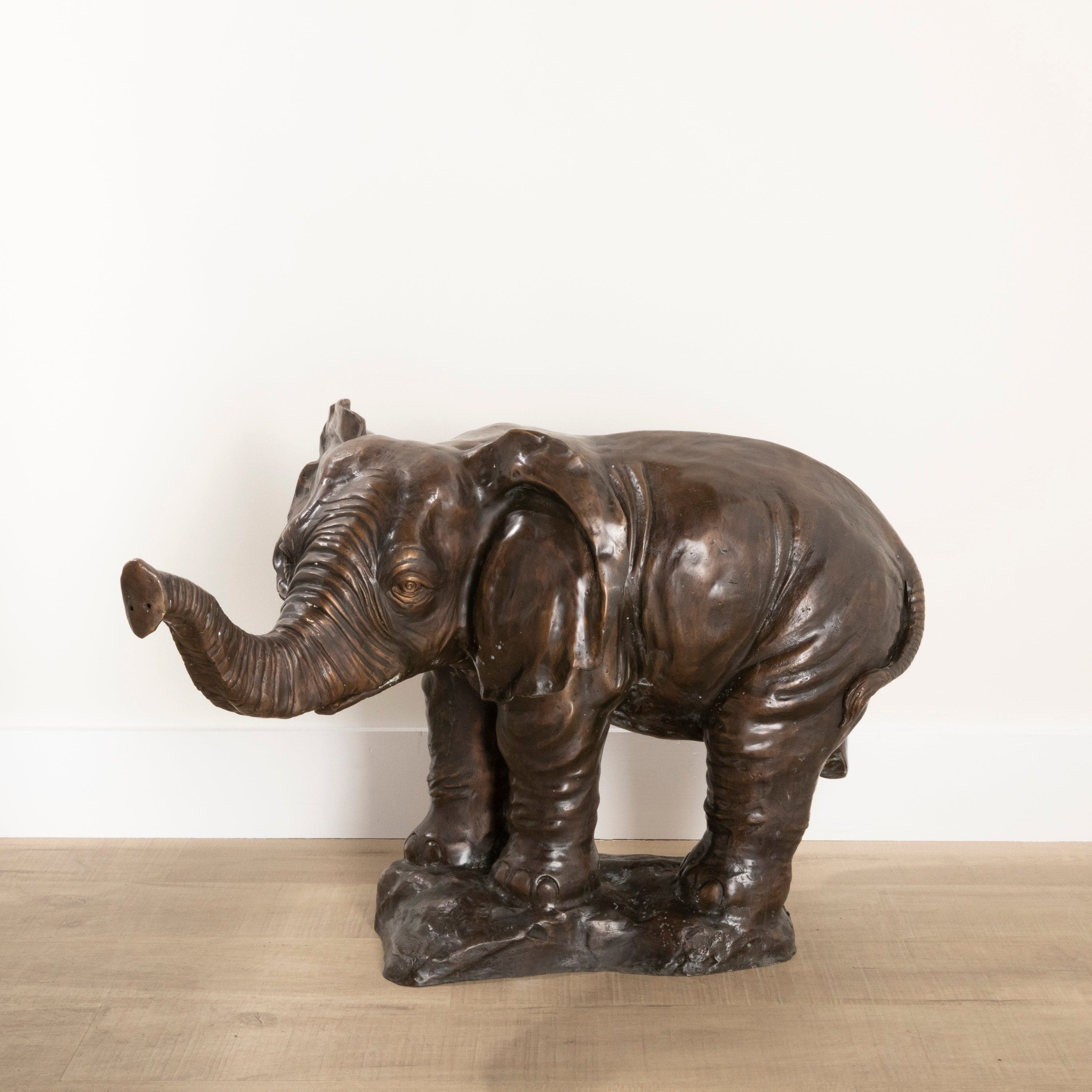 Kalifano Bronze Bronze Stadning Elephant Carving B7485-B