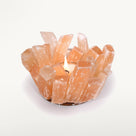 Natural Peach Selenite Cluster Crystal Tealight Candle Holder