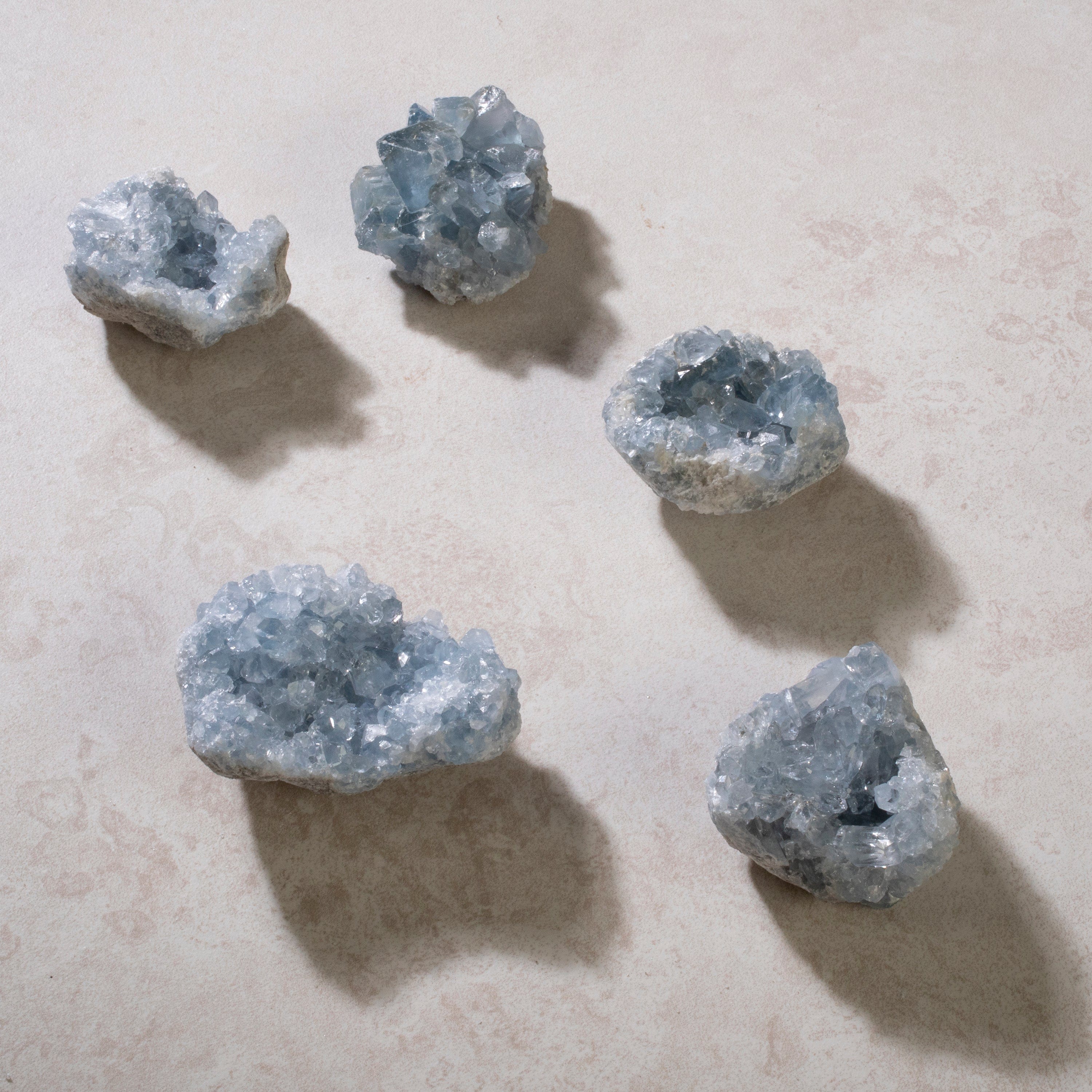Kalifano Celestite Natural Celestite Crystal Cluster Geode - 3 in. CG180