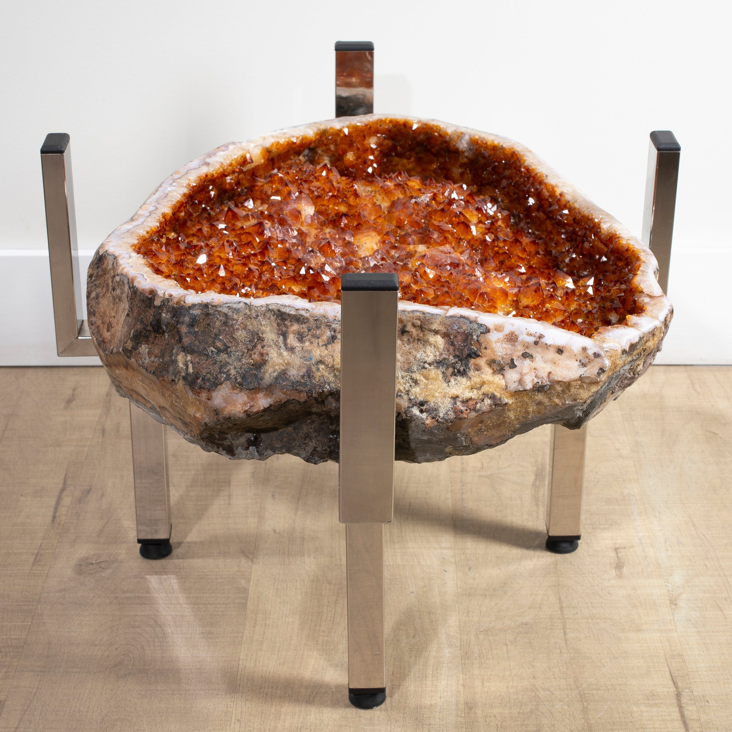 Kalifano Citrine Citrine Geode Table from Brazil on Custom Stand - 24" / 73 lbs BCG8000.008