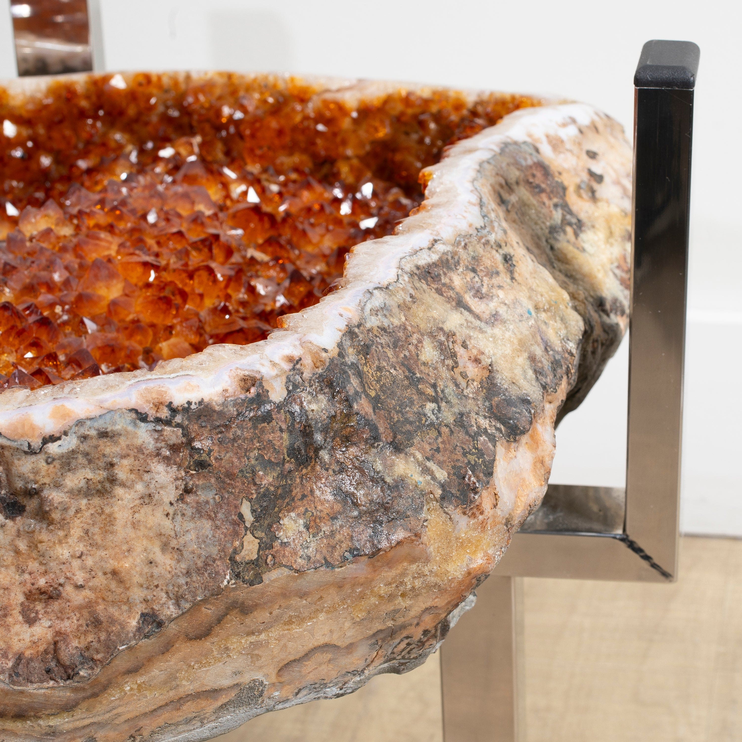 Kalifano Citrine Citrine Geode Table from Brazil on Custom Stand - 24" / 73 lbs BCG8000.008