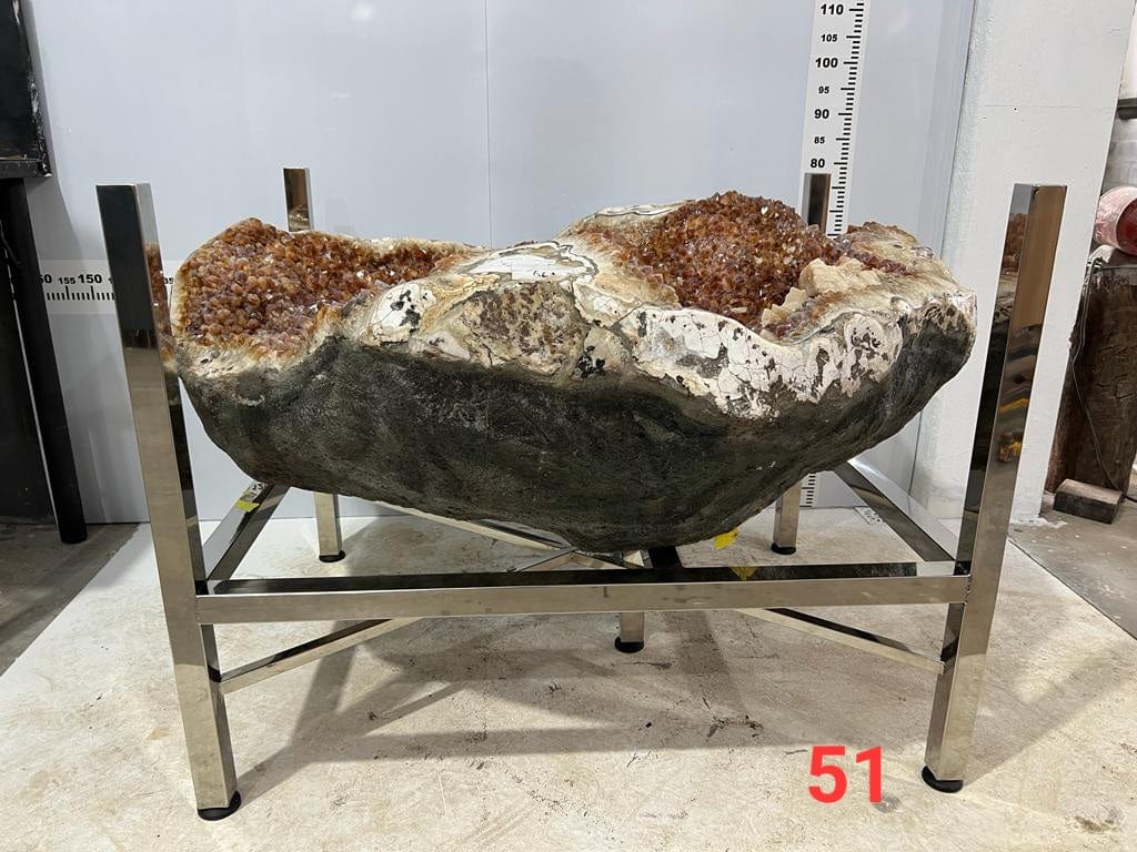 Kalifano Citrine Citrine Geode Table from Brazil on Custom Stand - 45" / 992 lbs BCG120000.001