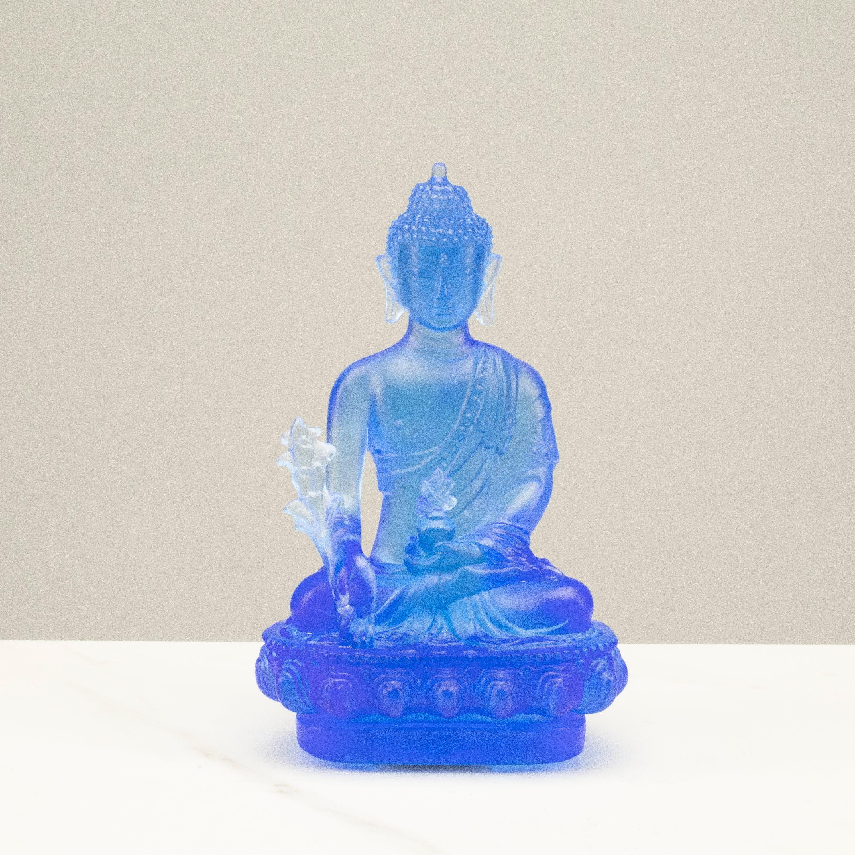 Kalifano Crystal Carving Divine Blue Guan Yin Crystal Carving - A Symbol of Compassion and Protection CRB110-BL