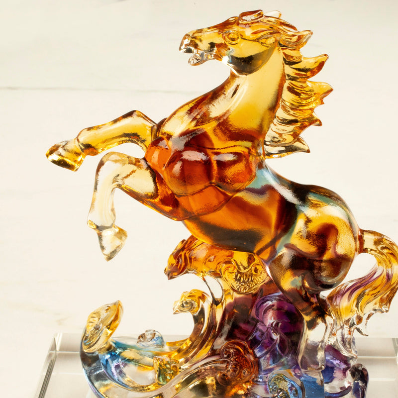Kalifano Crystal Carving Graceful Horse Crystal Carving with Detachable Base - A Symbol of Freedom and Action CR230-HOR