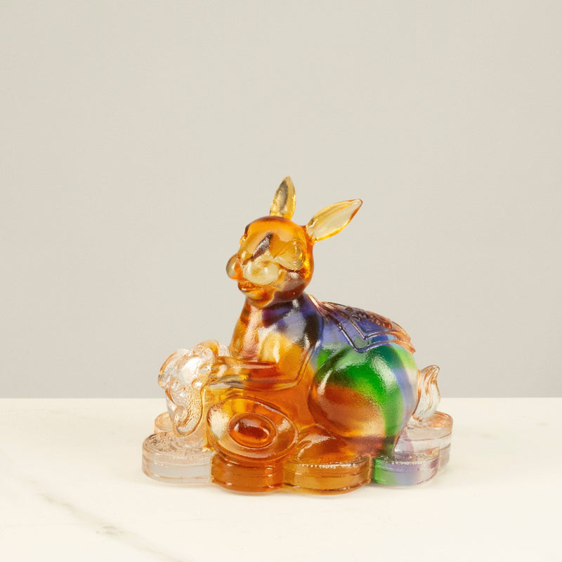 Kalifano Crystal Carving Graceful Rabbit Crystal Carving - A Symbol of Good Luck and Prosperity CRZ110-RAB