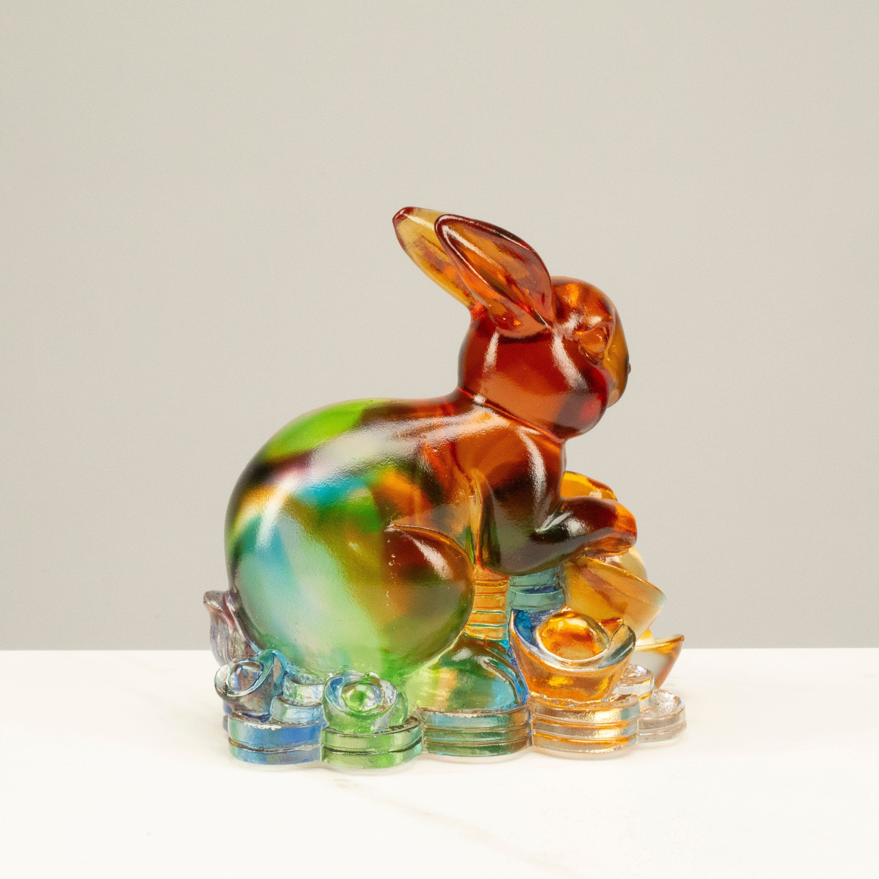 Kalifano Crystal Carving Graceful Rabbit Crystal Carving - A Symbol of Good Luck and Prosperity CRZ210-RAB
