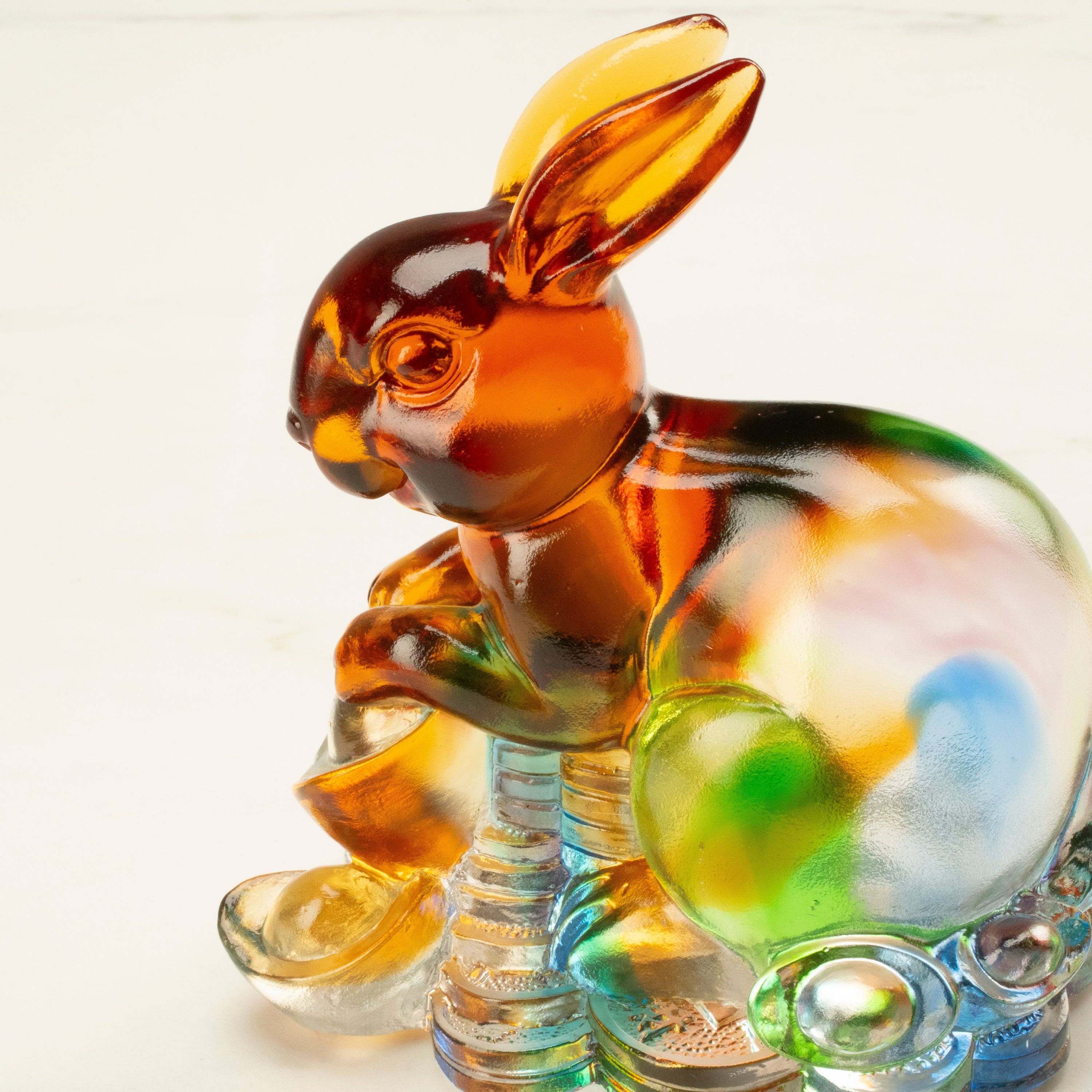 Kalifano Crystal Carving Graceful Rabbit Crystal Carving - A Symbol of Good Luck and Prosperity CRZ210-RAB