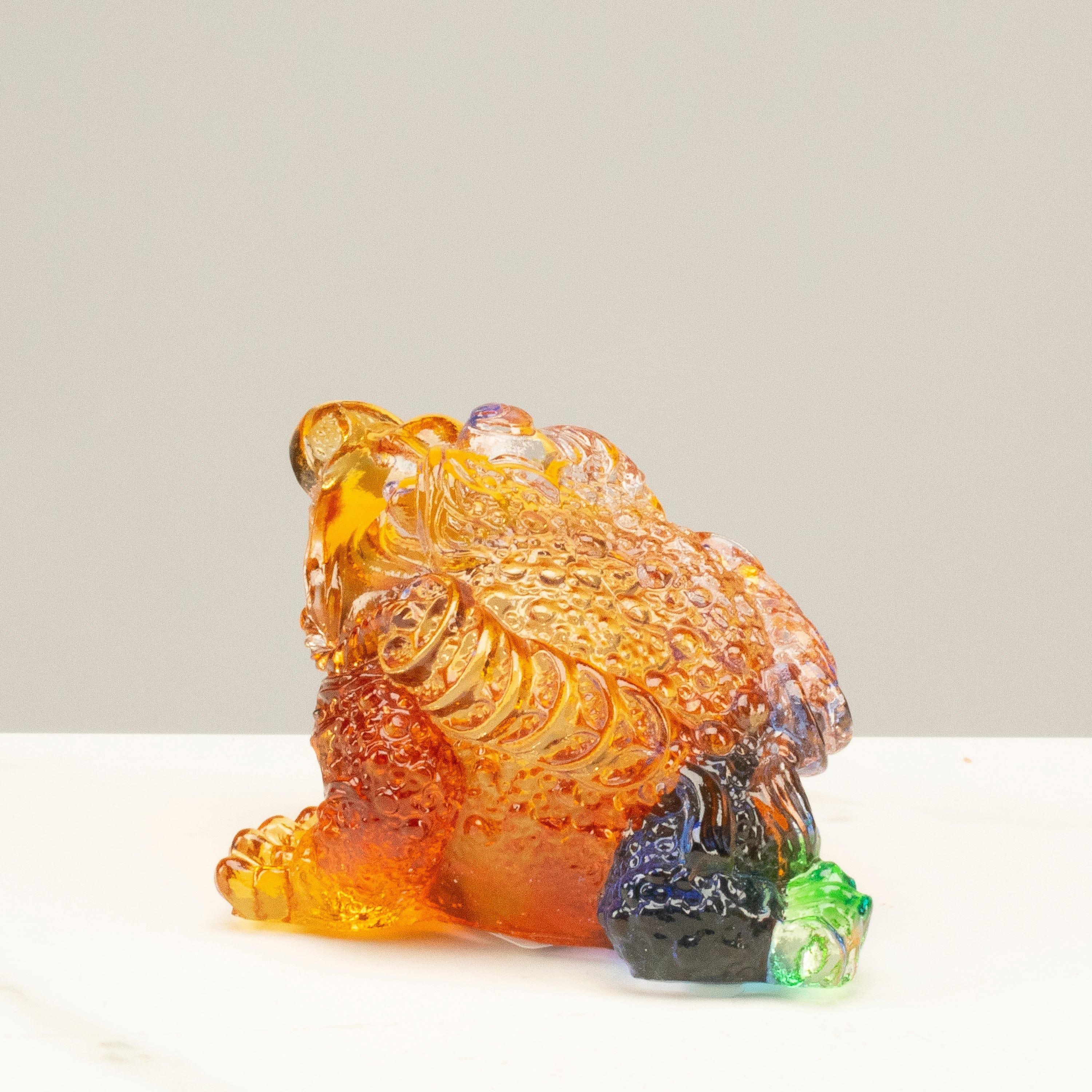 Kalifano Crystal Carving Lucky Money Toad Crystal Carving - A Symbol of Financial Prosperity and Good Fortune CR85-TD