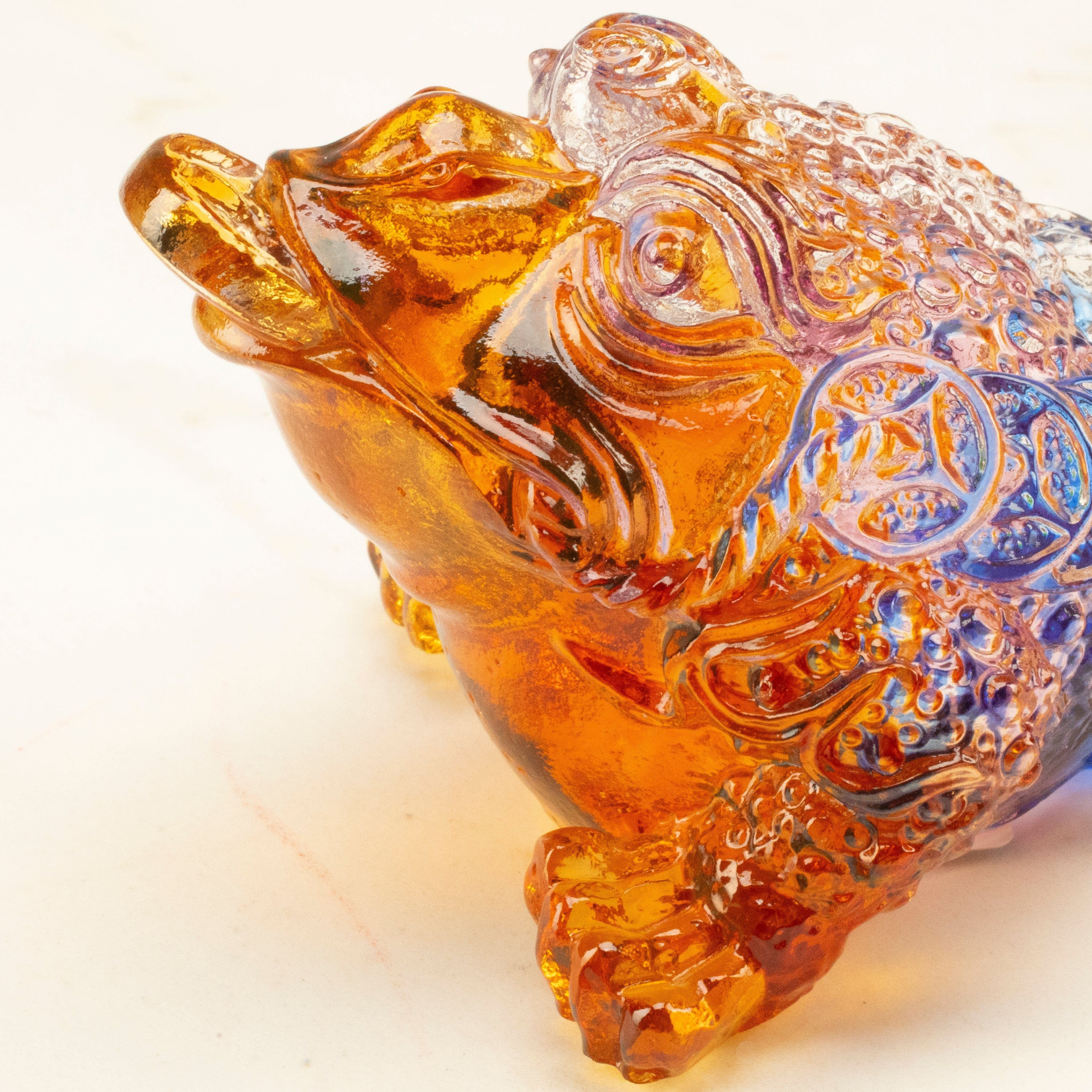 Kalifano Crystal Carving Lucky Money Toad Crystal Carving - A Symbol of Financial Prosperity and Good Fortune CR85-TD