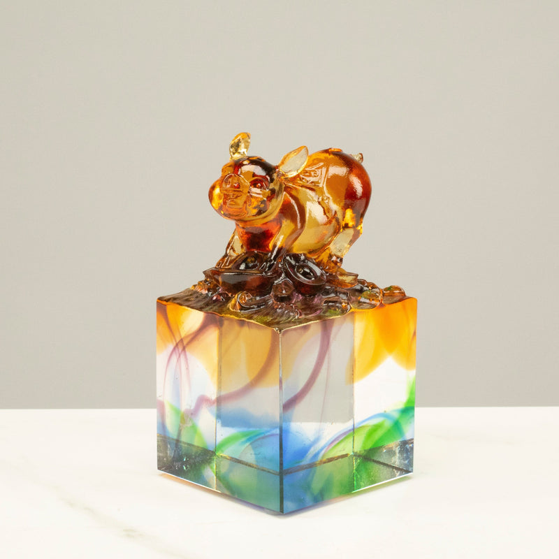 Kalifano Crystal Carving Luxurious Pig Crystal Carving - A Symbol of Wealth and Prosperity CRZ120-PIG