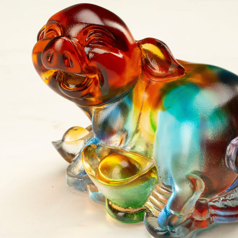 Kalifano Crystal Carving Luxurious Pig Crystal Carving - A Symbol of Wealth and Prosperity CRZ210-PIG