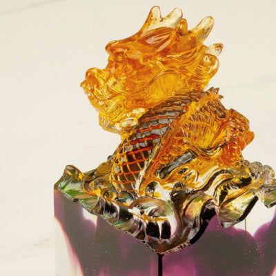 Kalifano Crystal Carving Magnificent Dragon Crystal Carving - A Symbol of Power and Good Fortune CRZ120-DRA
