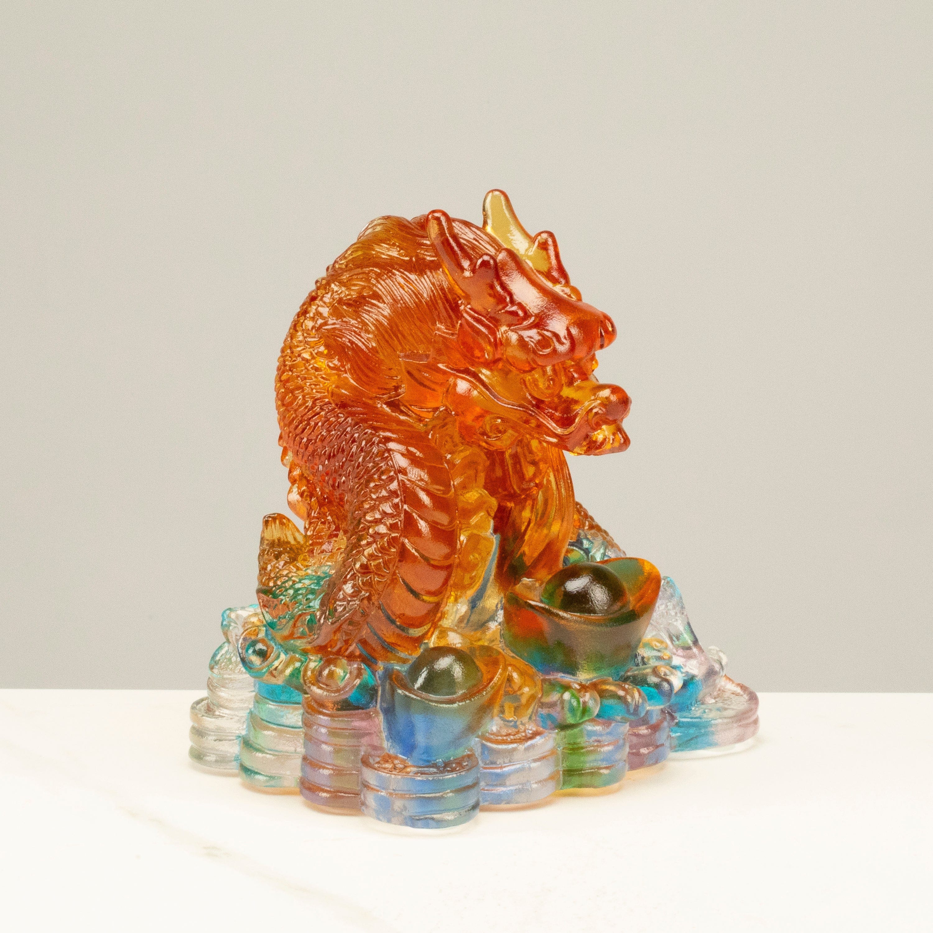 Kalifano Crystal Carving Magnificent Dragon Crystal Carving - A Symbol of Power and Good Fortune CRZ210-DRA