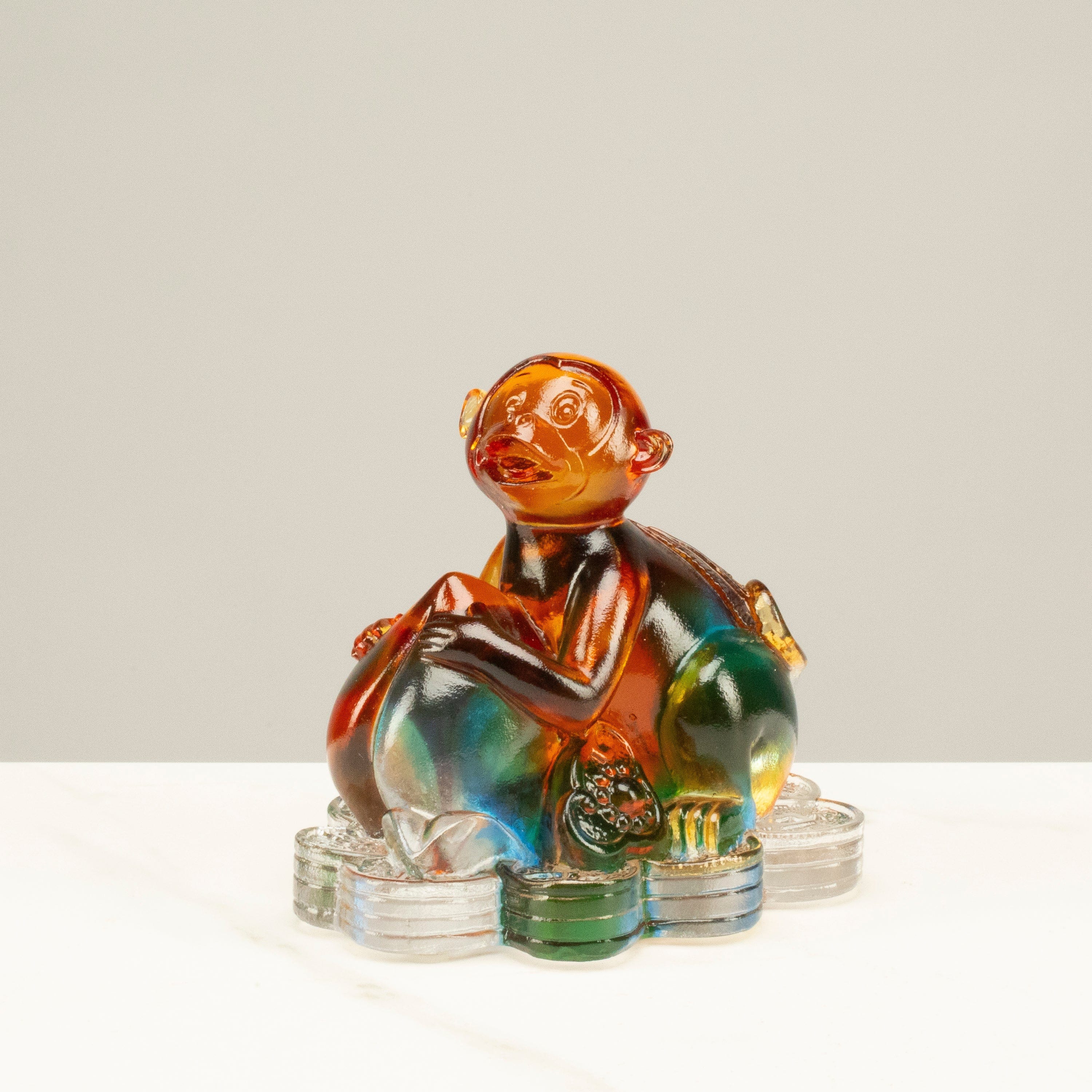 Kalifano Crystal Carving Mischievous Monkey Crystal Carving - A Symbol of Intelligence and Playfulness CRZ110-MON