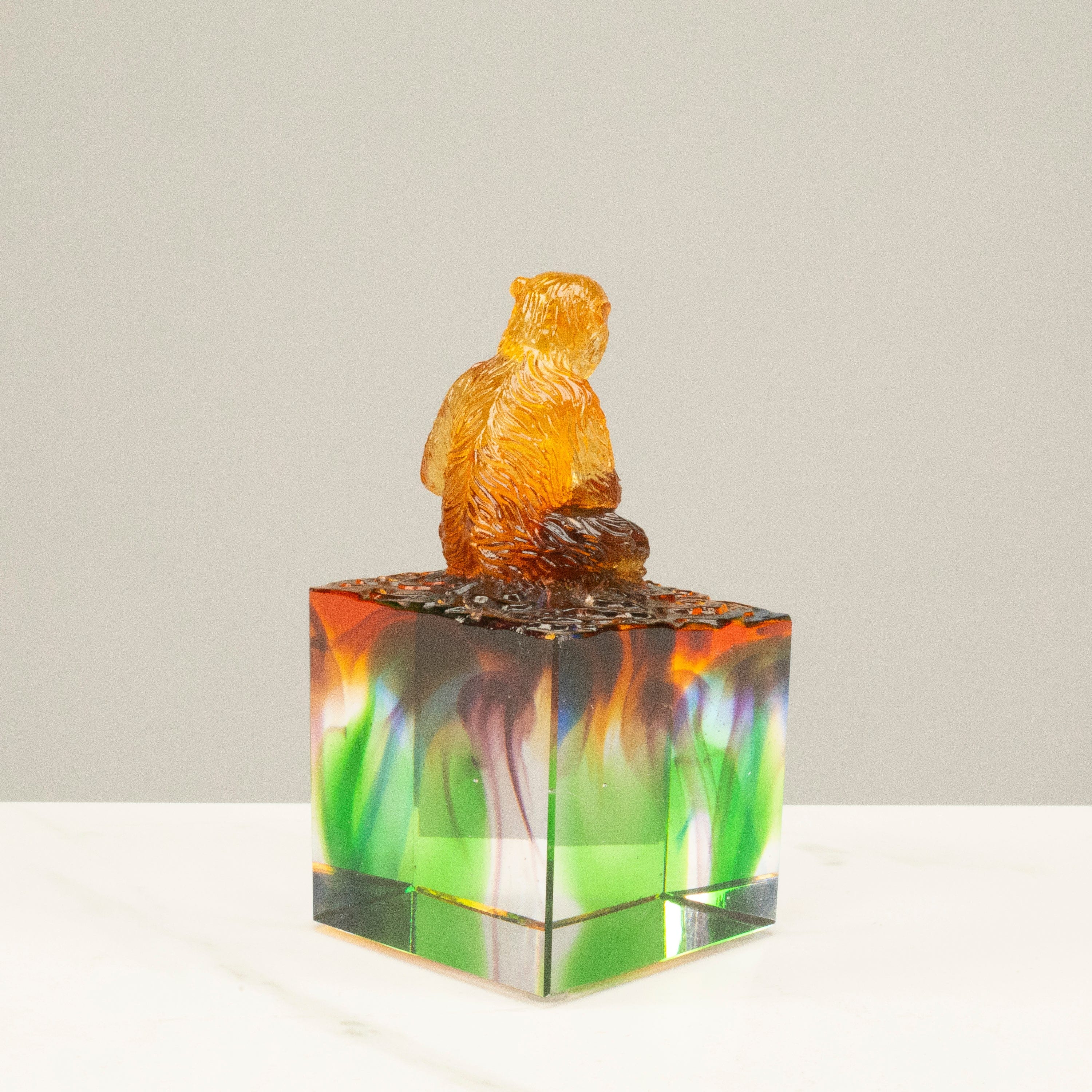 Kalifano Crystal Carving Mischievous Monkey Crystal Carving - A Symbol of Intelligence and Playfulness CRZ120-MON