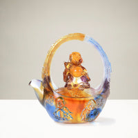 Serene Buddha in Teapot Crystal Carving - A Symbol of Enlightenment and Inner Peace Main Image