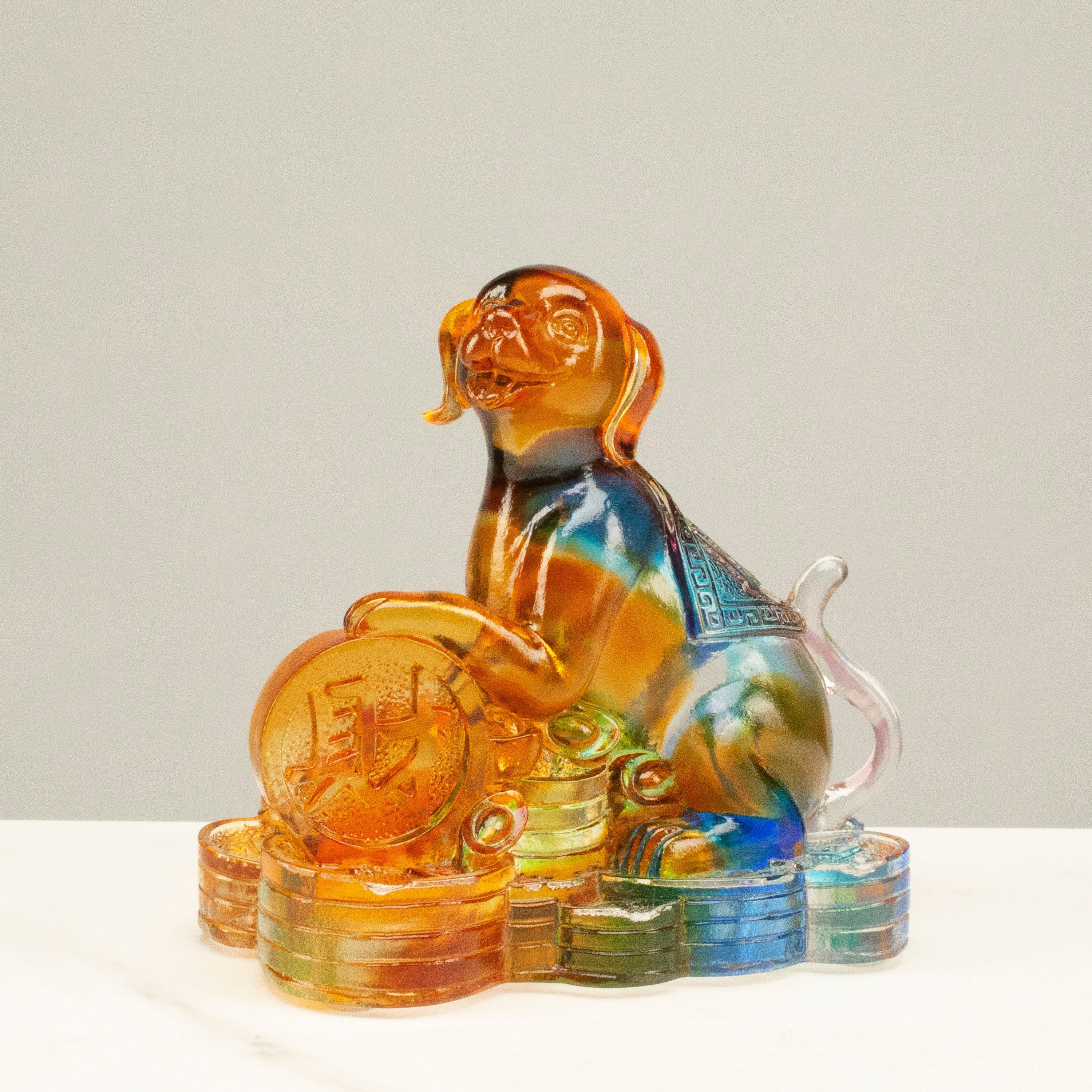 Kalifano Crystal Carving Small Dog Glass Carving CRYSTAL.198