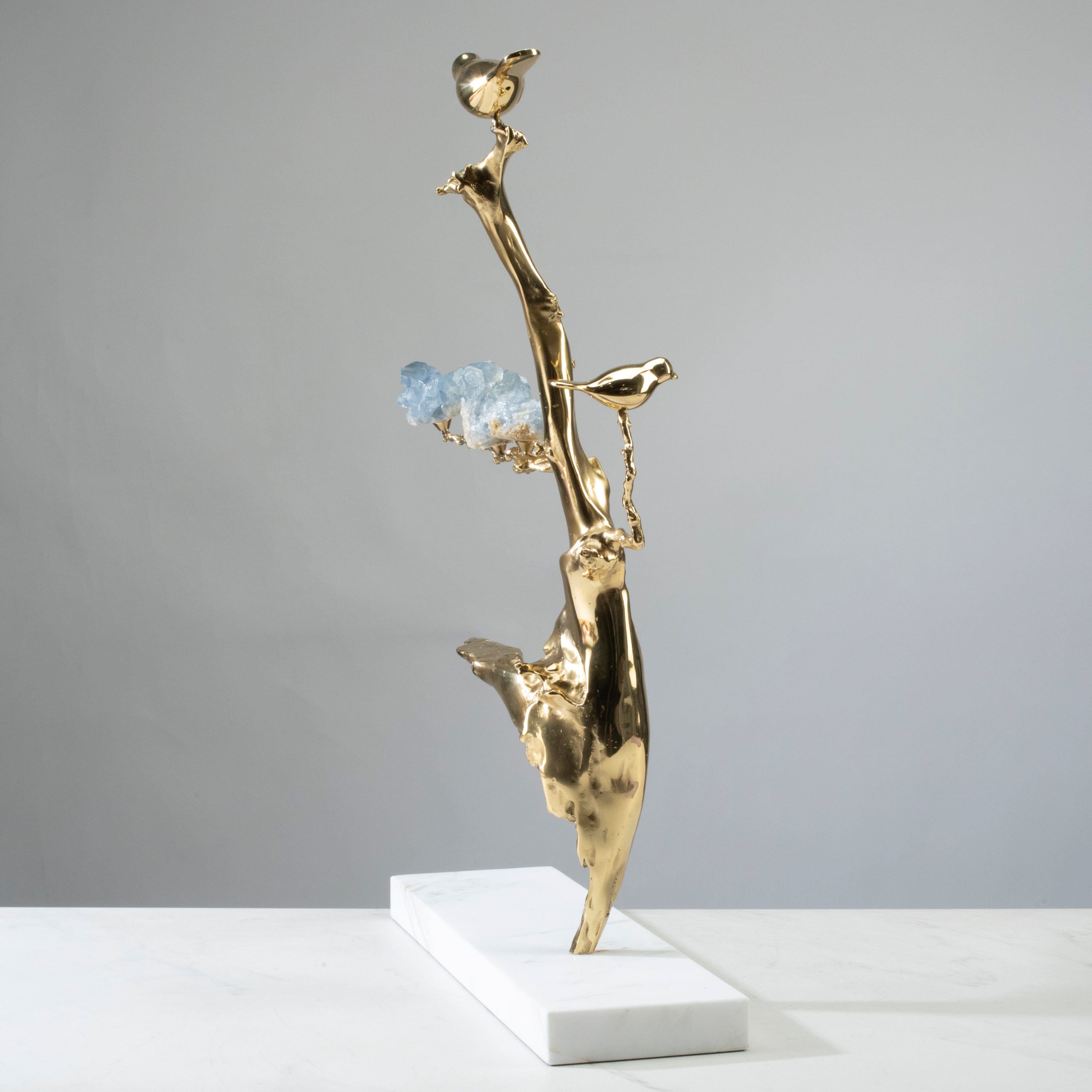 KALIFANO Crystal Home Decor Bird on Branch with Blue Calcite HG1734-BC