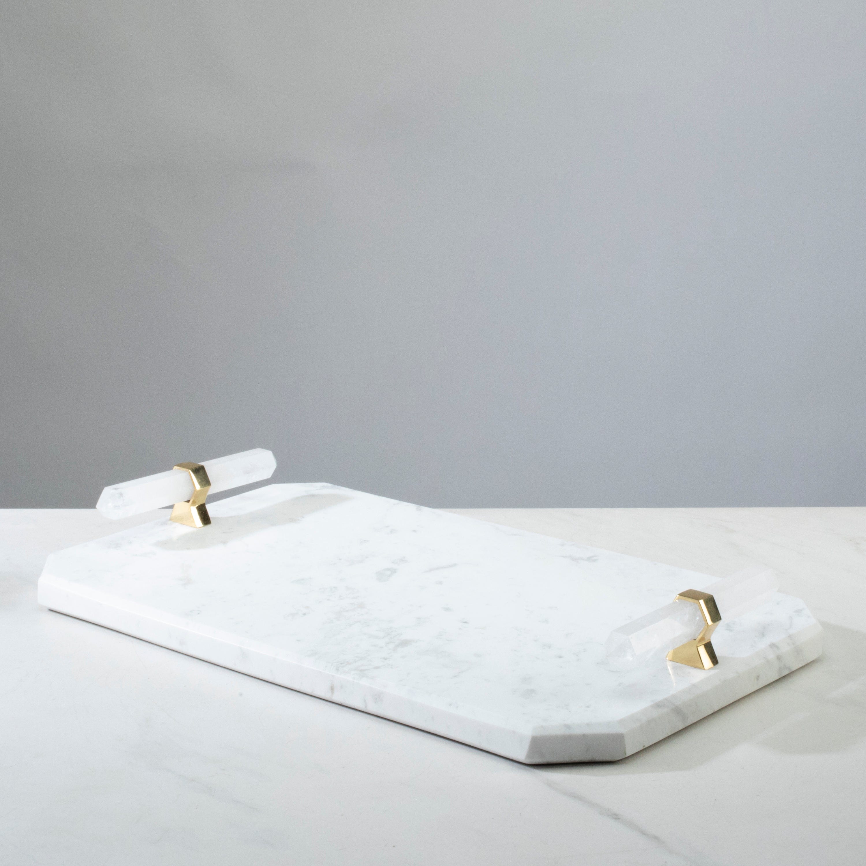 KALIFANO Crystal Home Decor Marble & Quartz Cheese Tray HG1128A-QZ