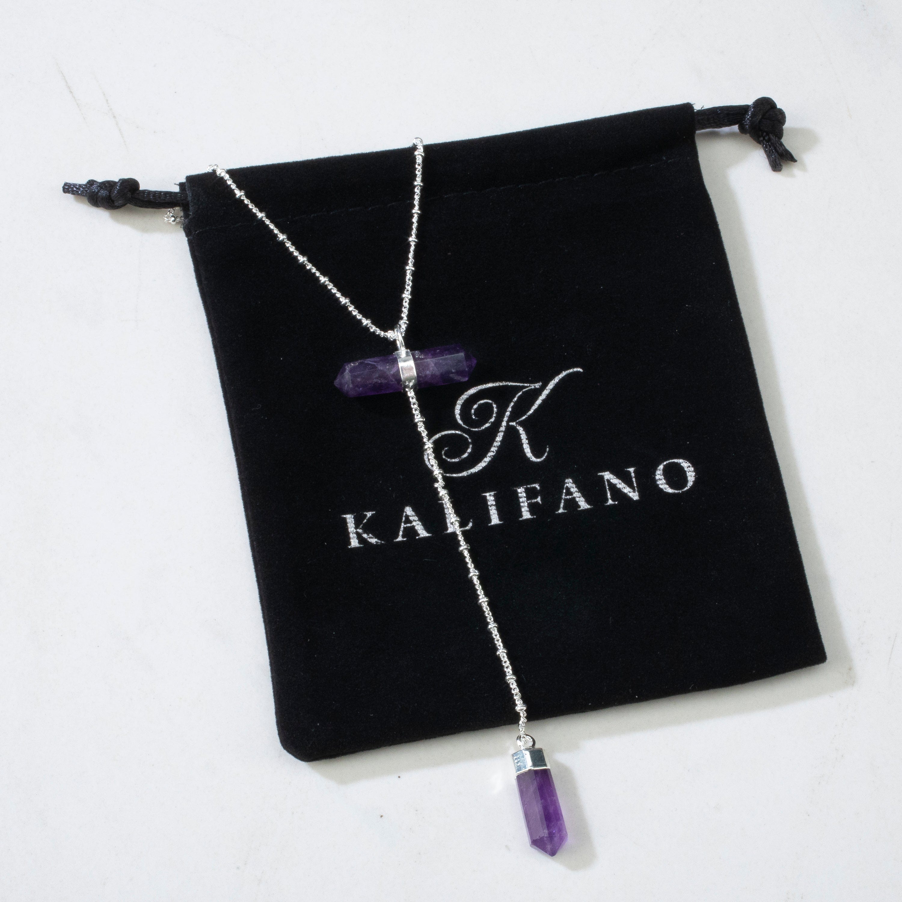 Kalifano Crystal Jewelry Amethyst Double Point Necklace CJN-2032-AM