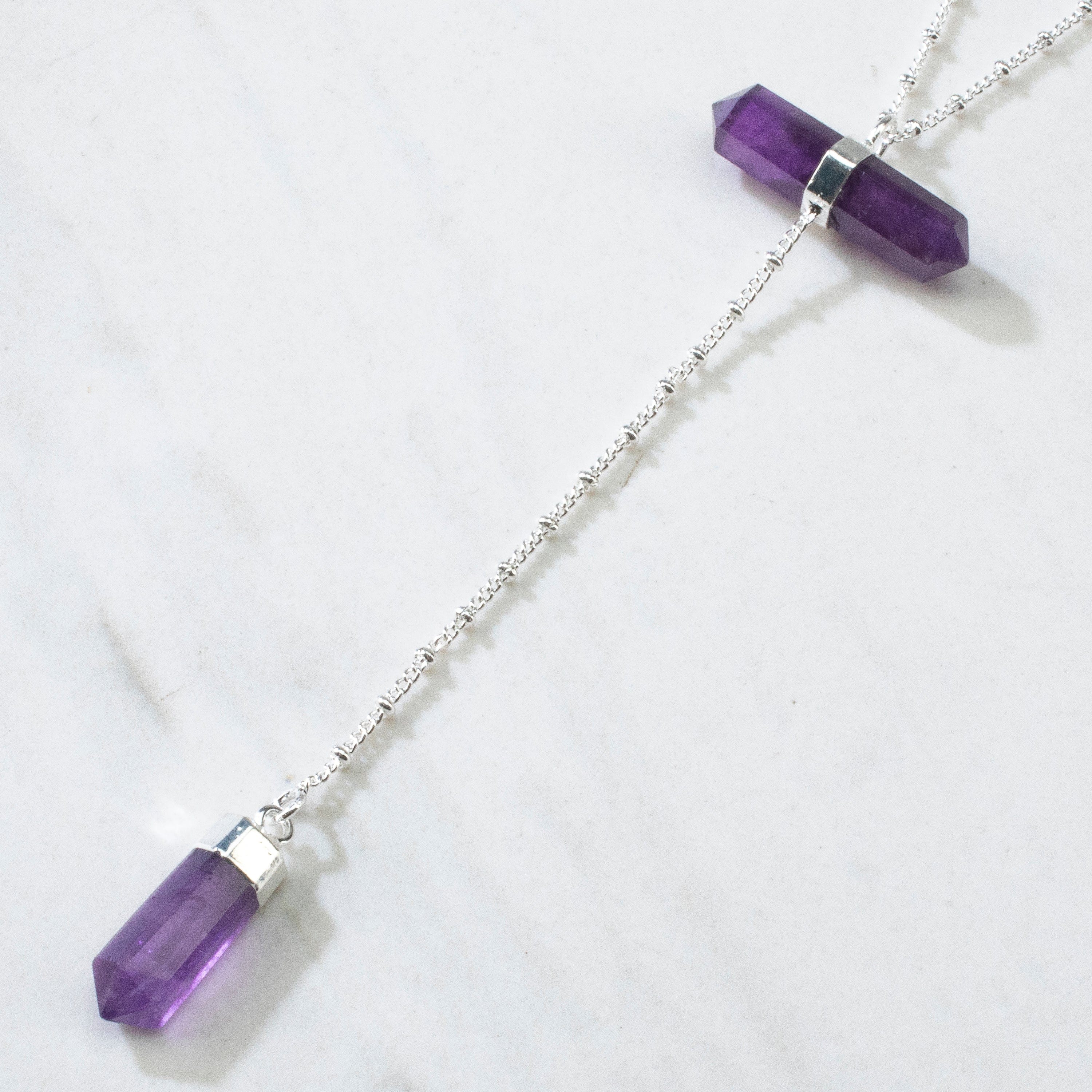 Kalifano Crystal Jewelry Amethyst Double Point Necklace CJN-2032-AM