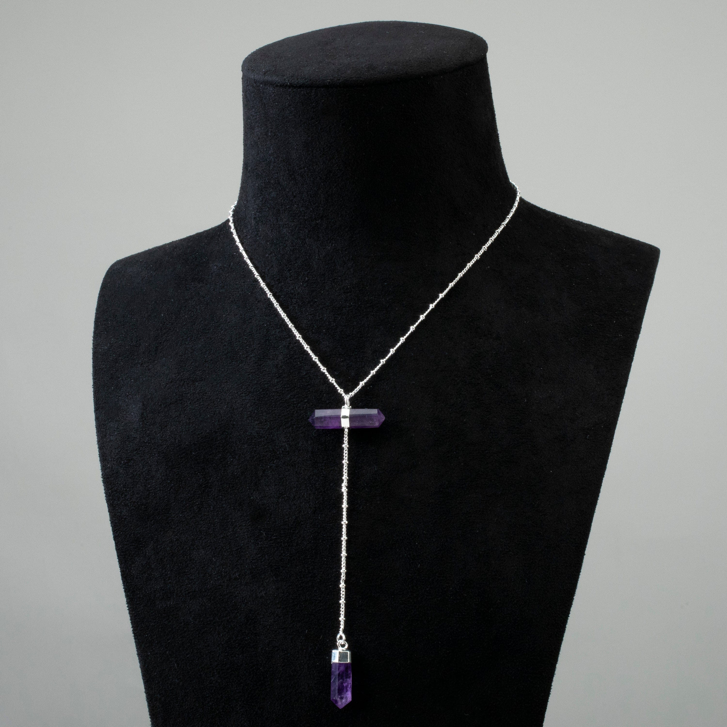 Kalifano Crystal Jewelry Amethyst Double Point Necklace CJN-2032-AM