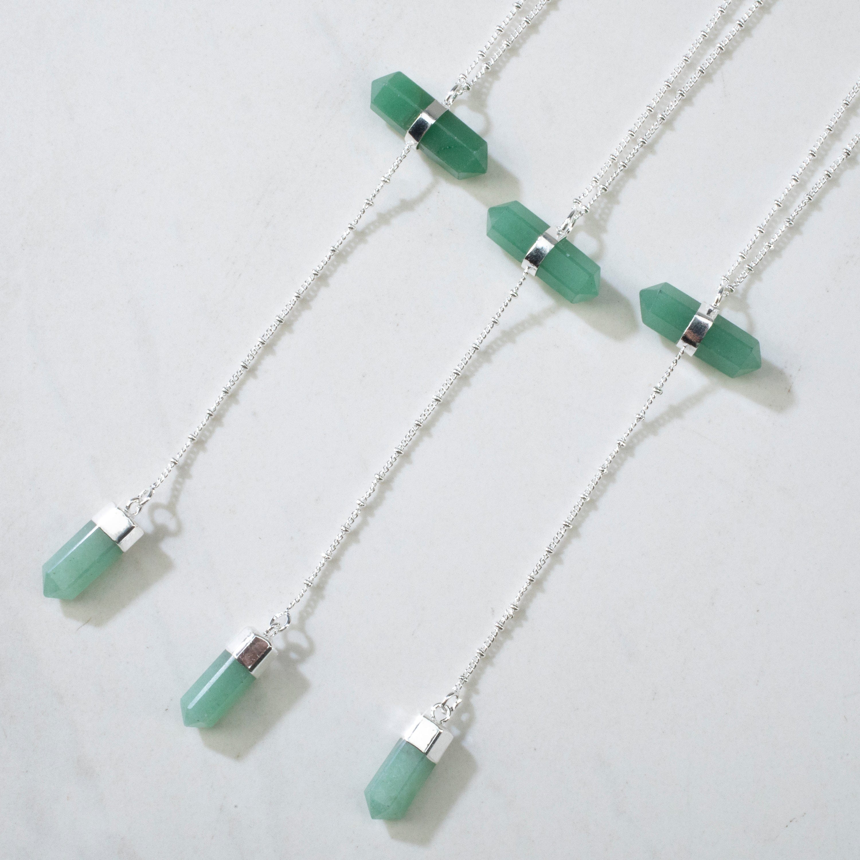 Kalifano Crystal Jewelry Aventurine Double Point Necklace CJN-2032-AV