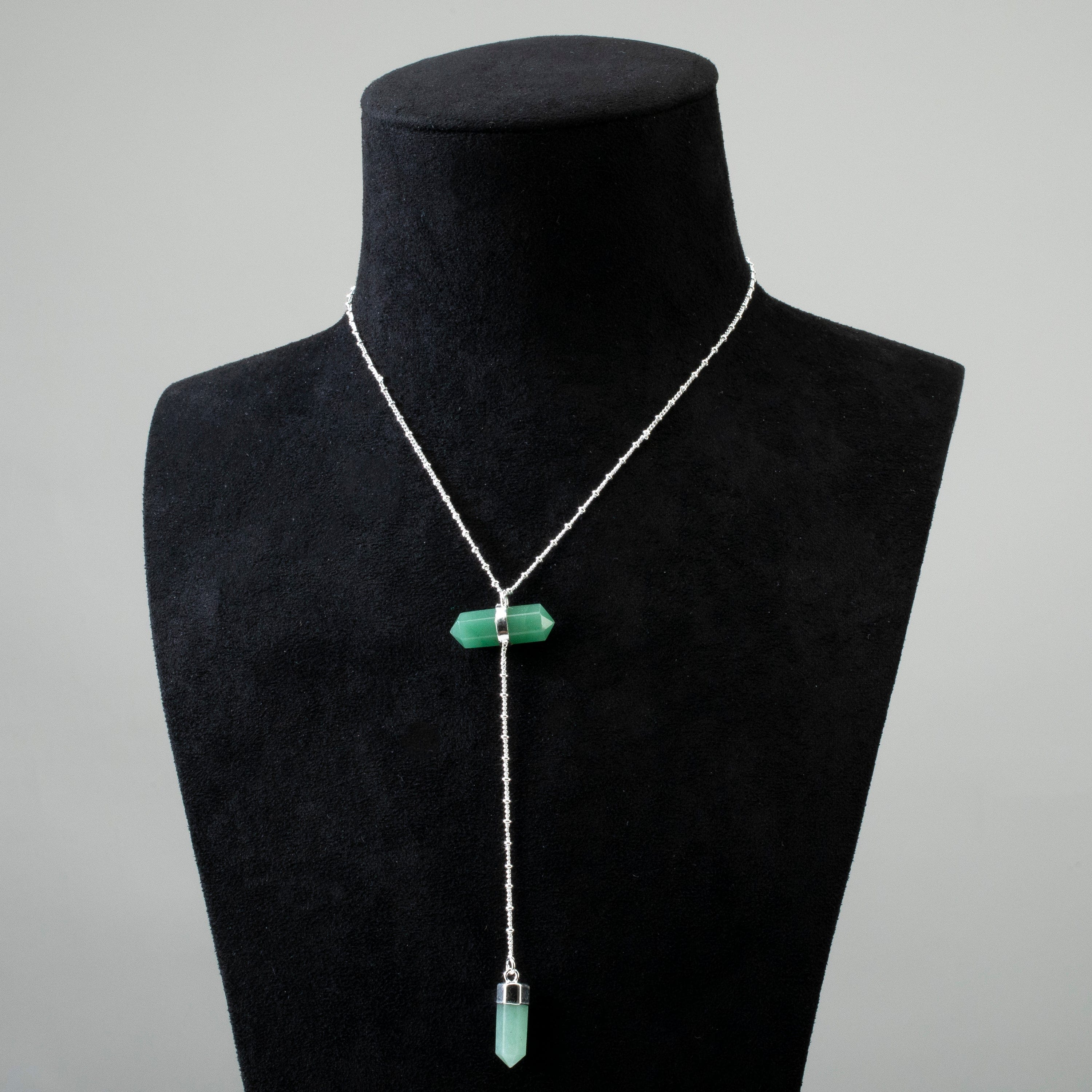 Kalifano Crystal Jewelry Aventurine Double Point Necklace CJN-2032-AV