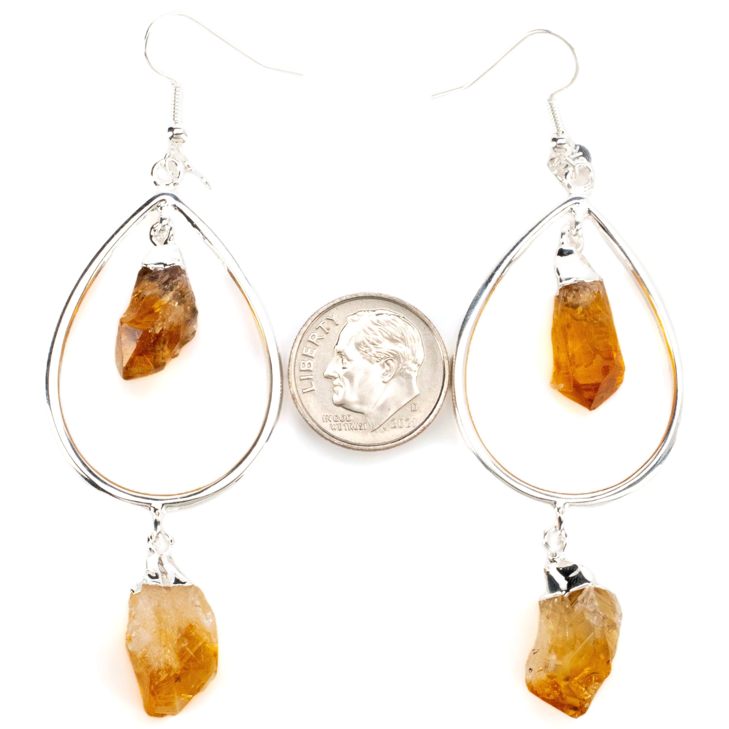 Kalifano Crystal Jewelry Citrine Crystal Drop Earrings with French Hook CJE-1548-CT
