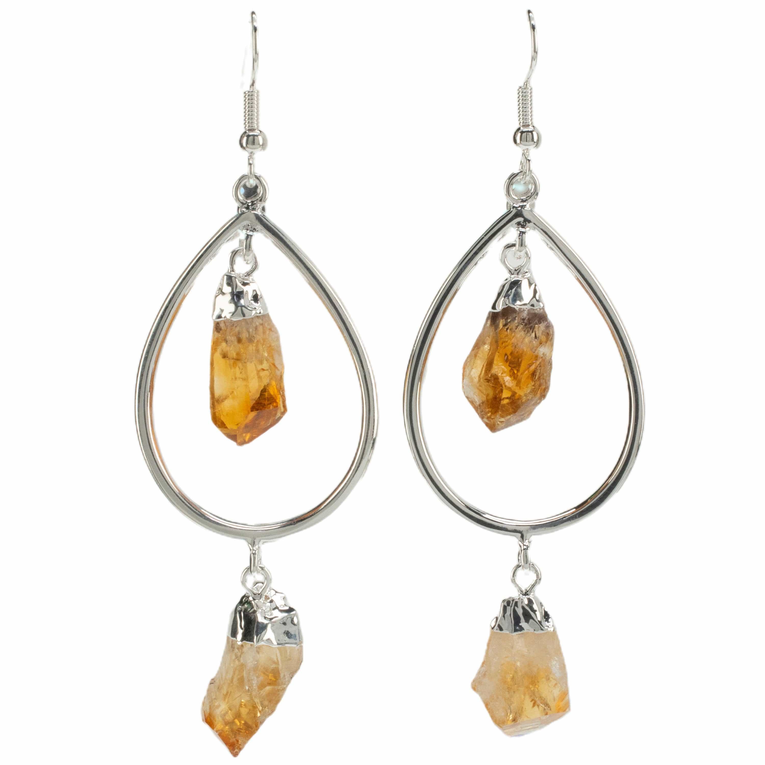 Kalifano Crystal Jewelry Citrine Crystal Drop Earrings with French Hook CJE-1548-CT