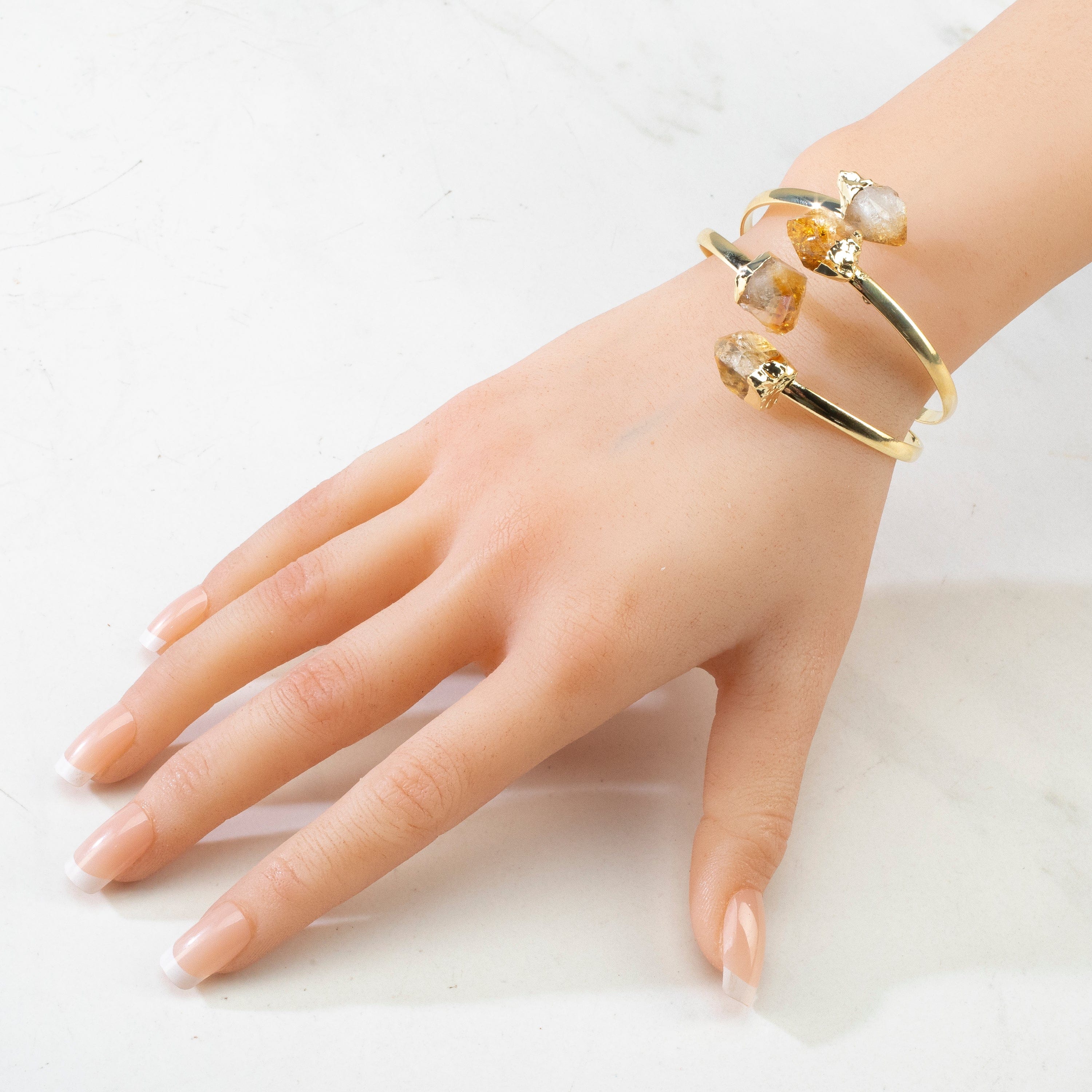 KALIFANO Crystal Jewelry Citrine Double Bracelet Cuff CJB-1012-CT