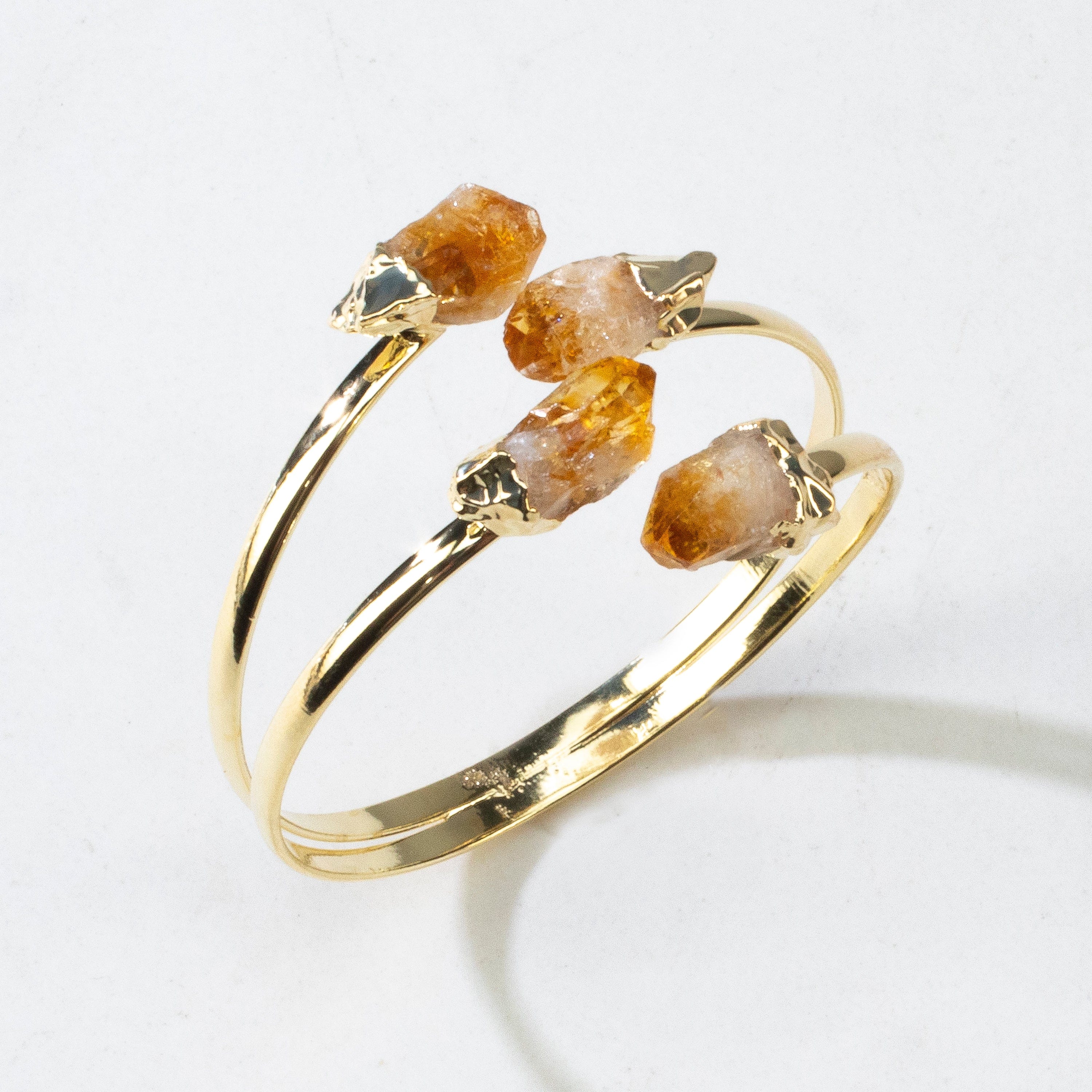 KALIFANO Crystal Jewelry Citrine Double Bracelet Cuff CJB-1012-CT