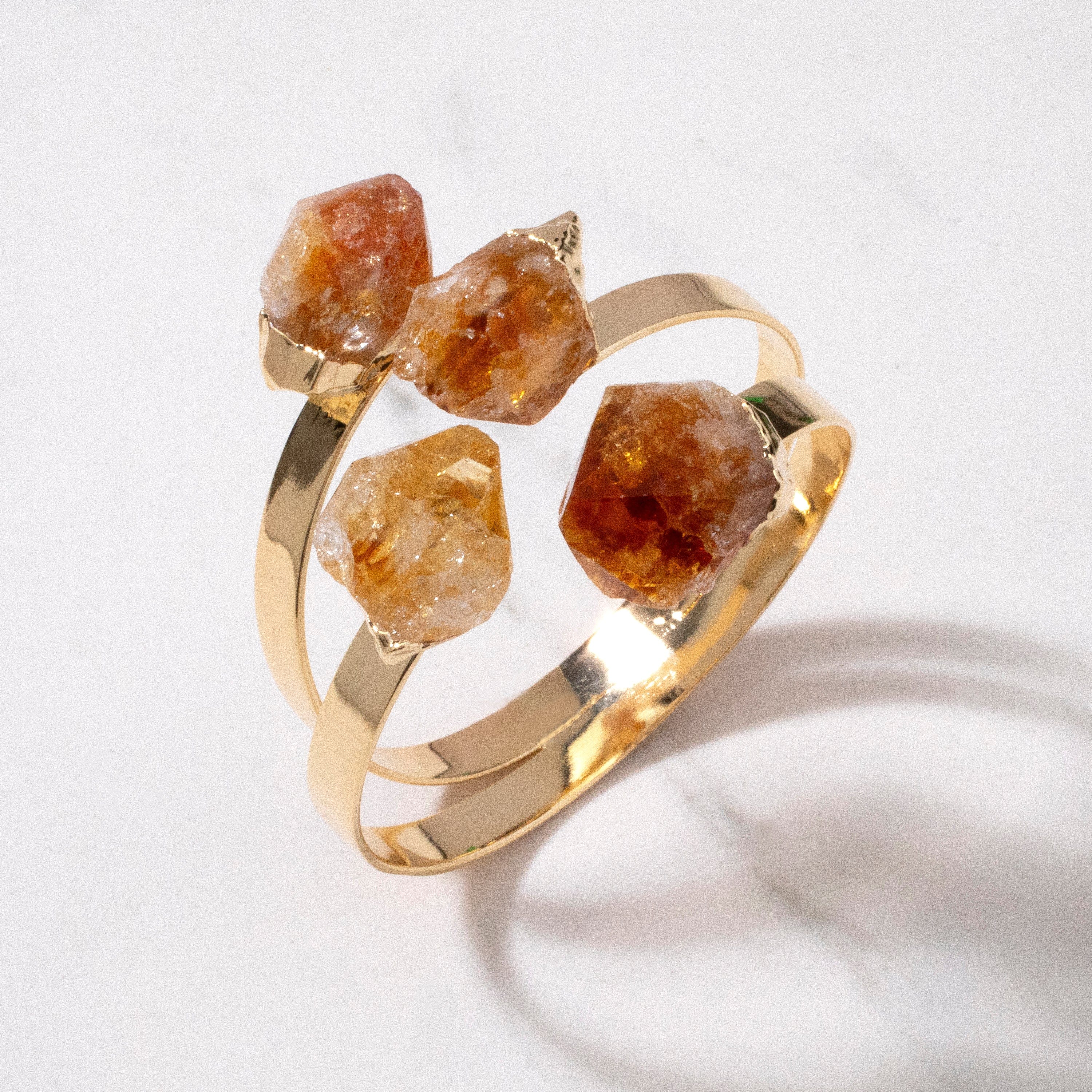 KALIFANO Crystal Jewelry Citrine Double Bracelet Cuff CJB-1012-CT