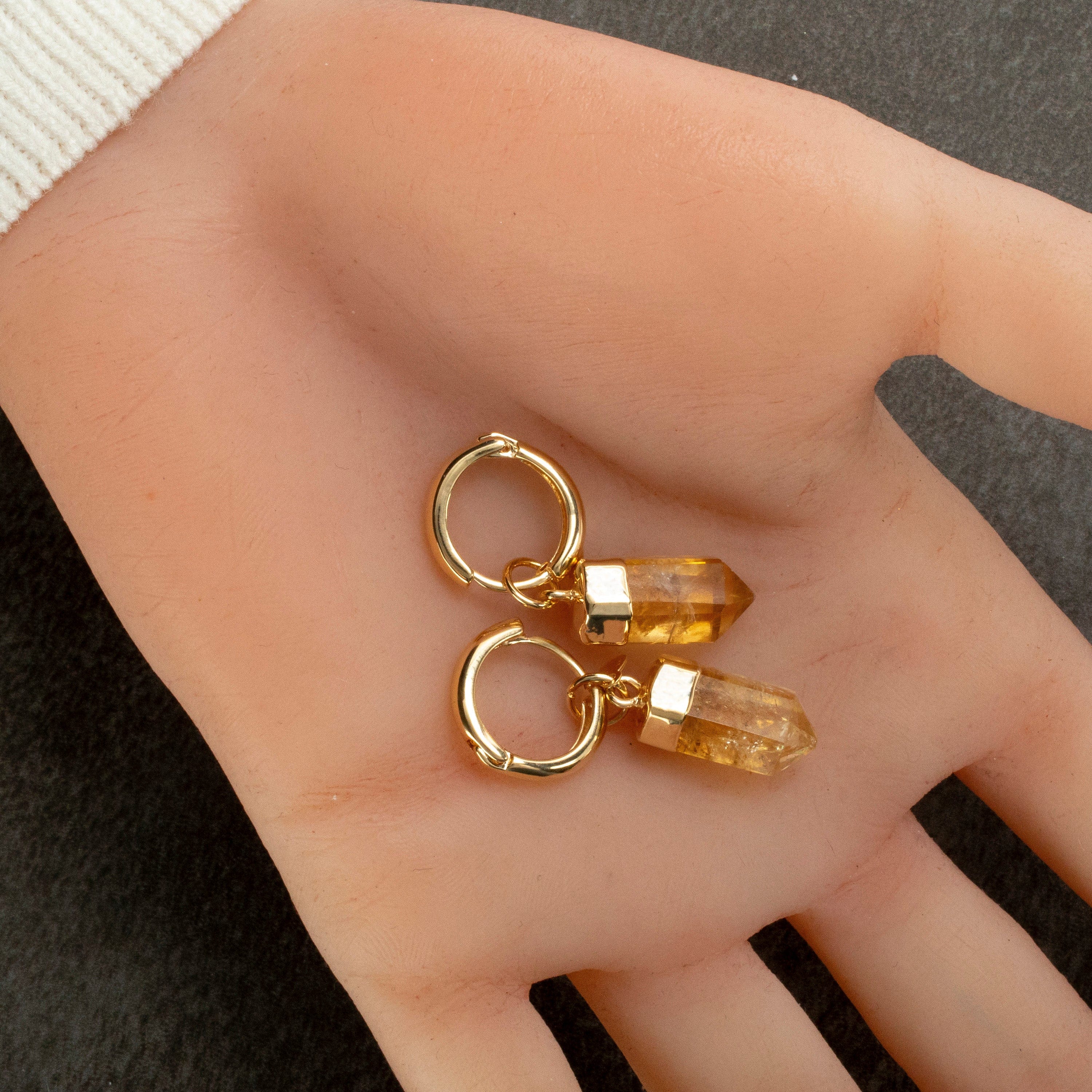 KALIFANO Crystal Jewelry Citrine Drop Earrings CJE-1506-CT