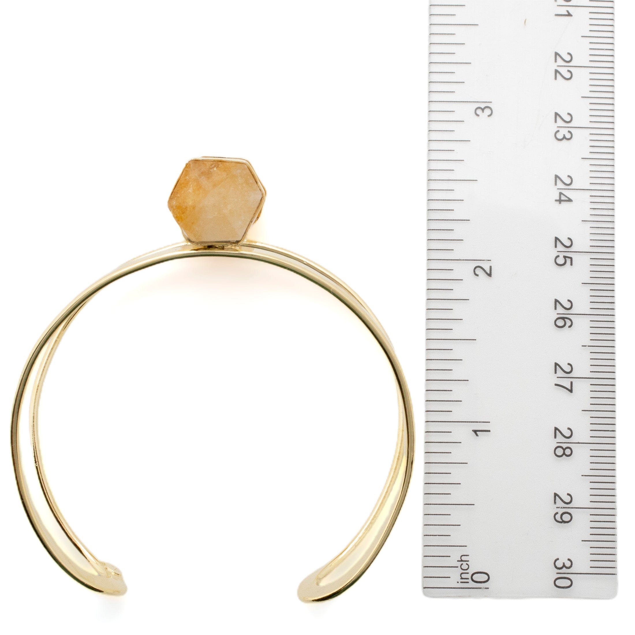 Kalifano Crystal Jewelry Double Terminated Citrine Cuff Bracelet CJB-1017-CT