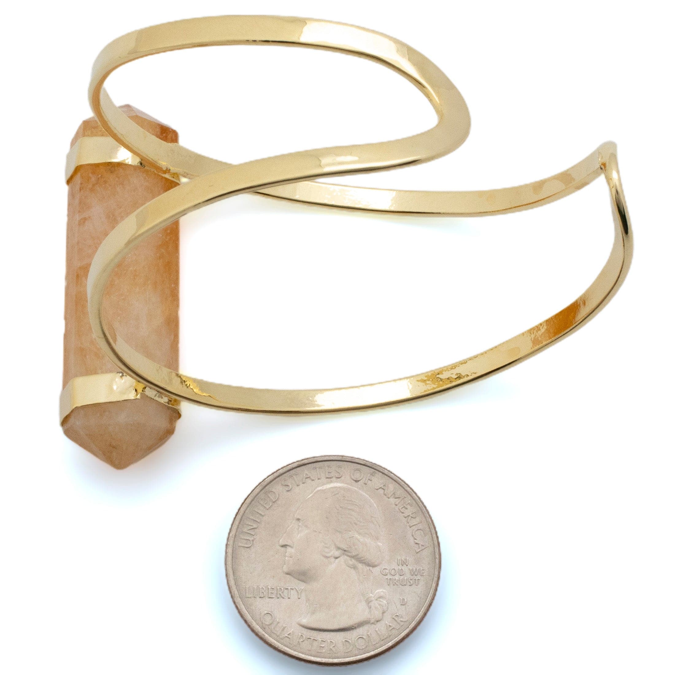Kalifano Crystal Jewelry Double Terminated Citrine Cuff Bracelet CJB-1017-CT