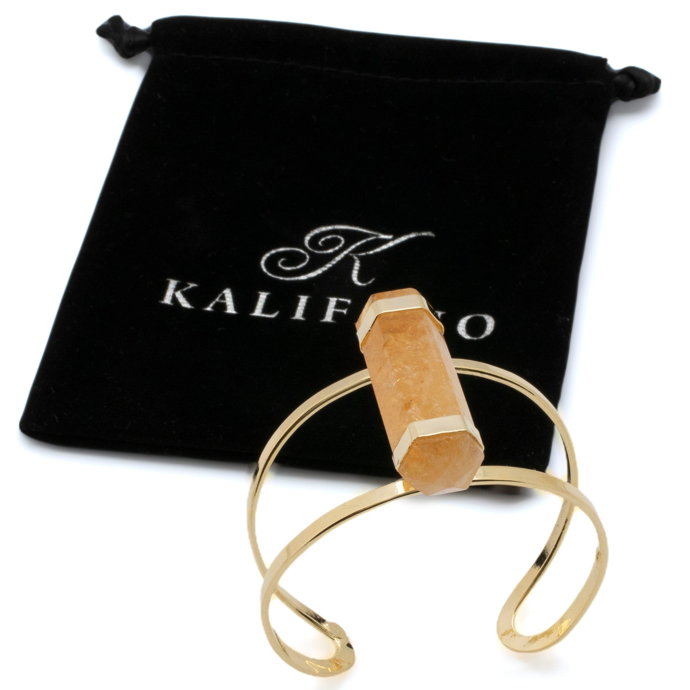 Kalifano Crystal Jewelry Double Terminated Citrine Cuff Bracelet CJB-1017-CT