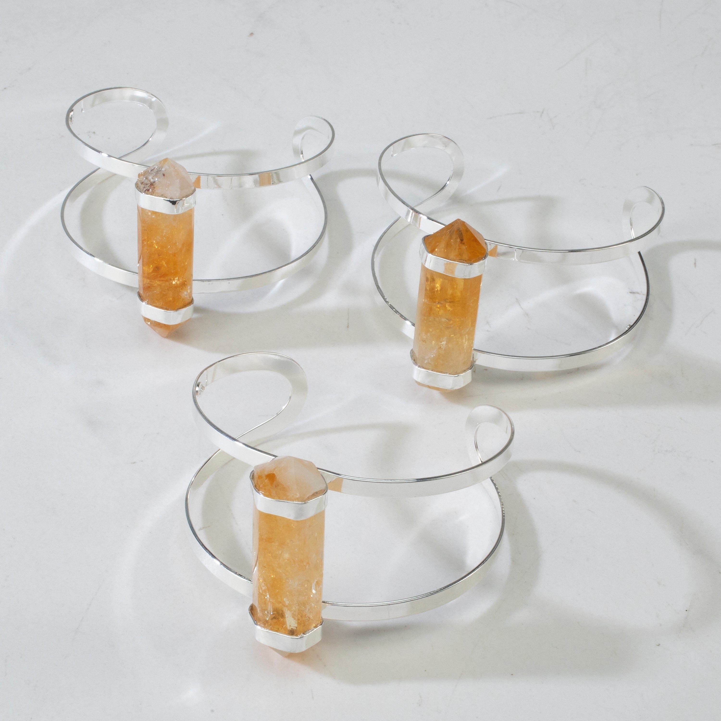 Kalifano Crystal Jewelry Double Terminated Citrine Cuff Bracelet CJB-1017S-CT