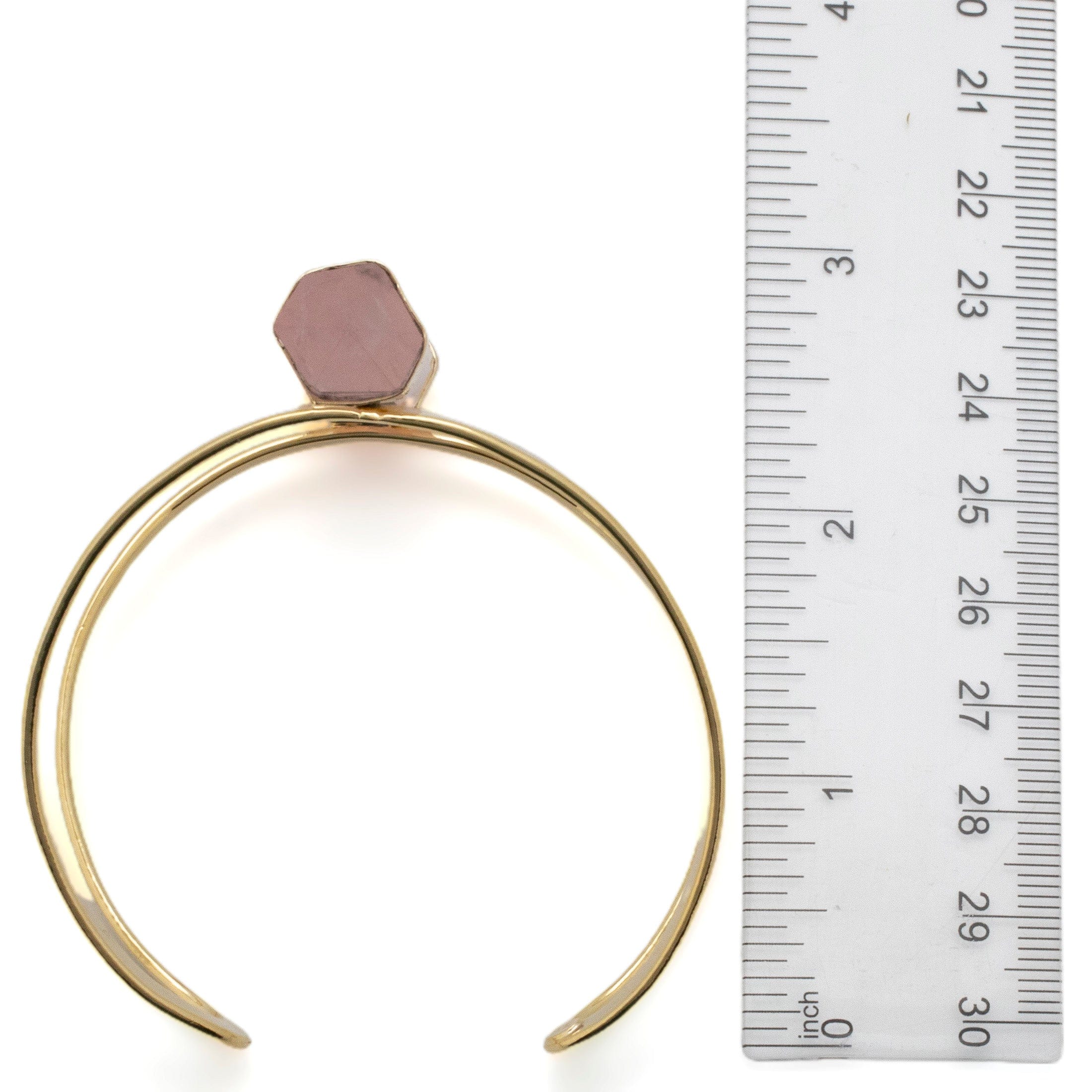Kalifano Crystal Jewelry Double Terminated Rose Quartz Cuff Bracelet CJB-1017-RQ